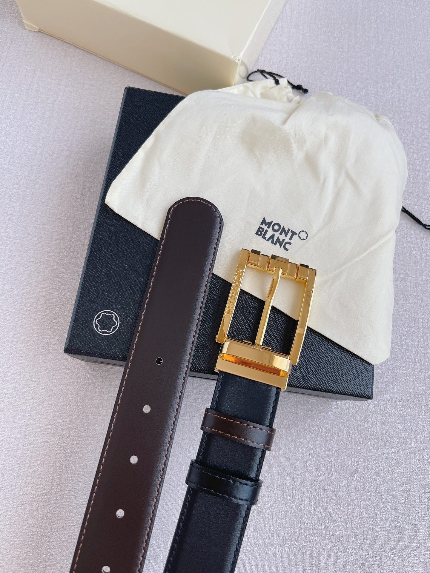 Montblanc Male Pin Buckle Belt Cow Leather M