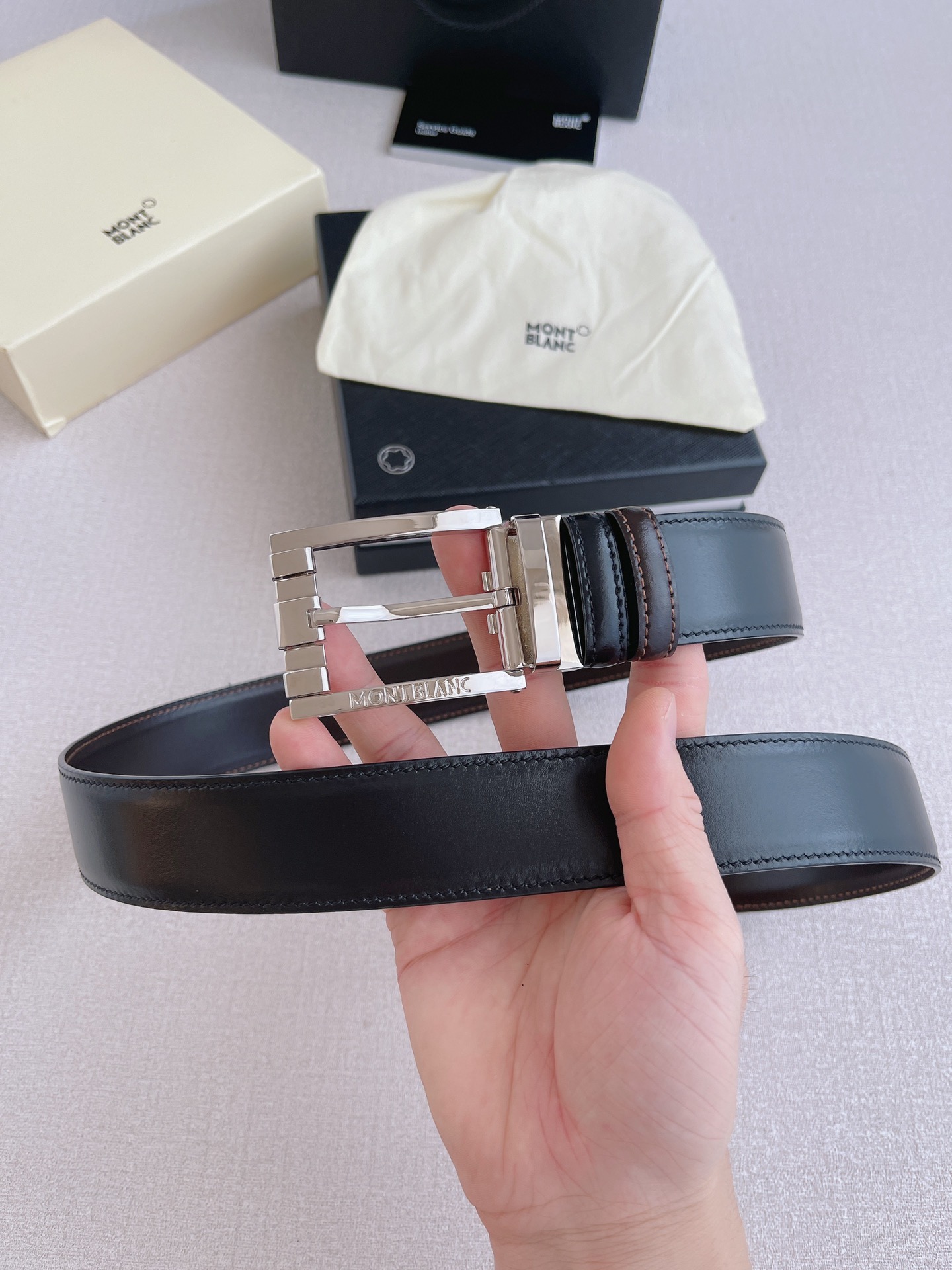 Montblanc Male Pin Buckle Belt Cow Leather M