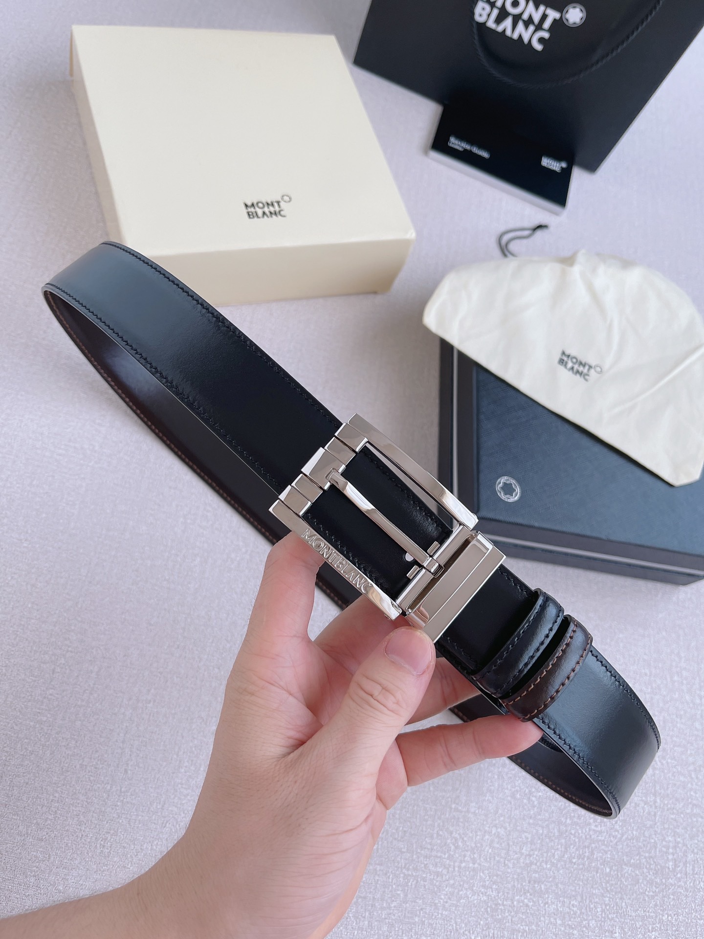 Montblanc Male Pin Buckle Belt Cow Leather M