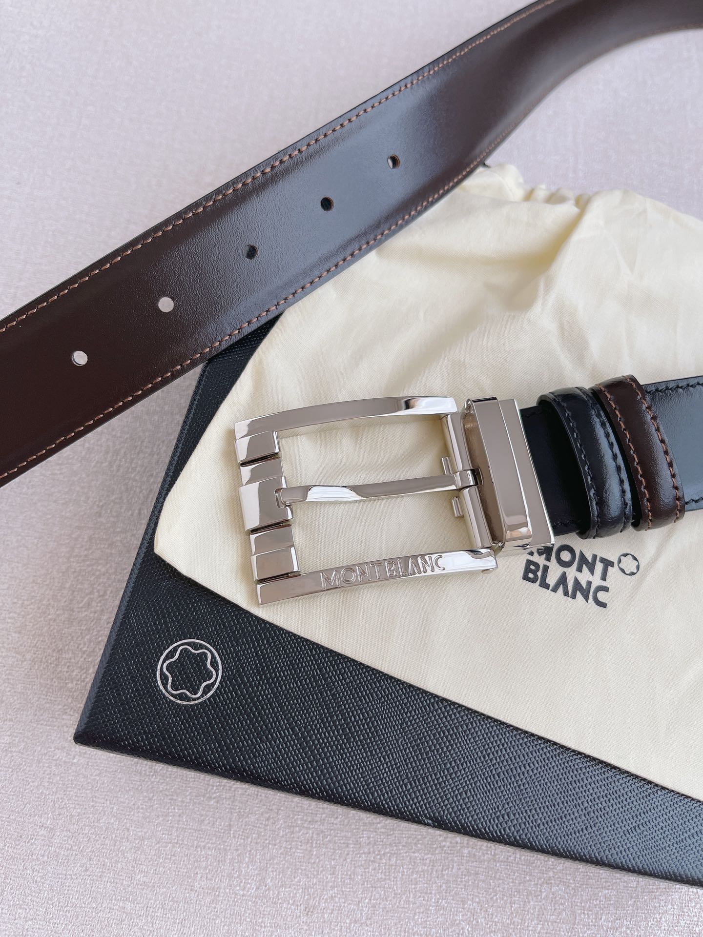 Montblanc Male Pin Buckle Belt Cow Leather M