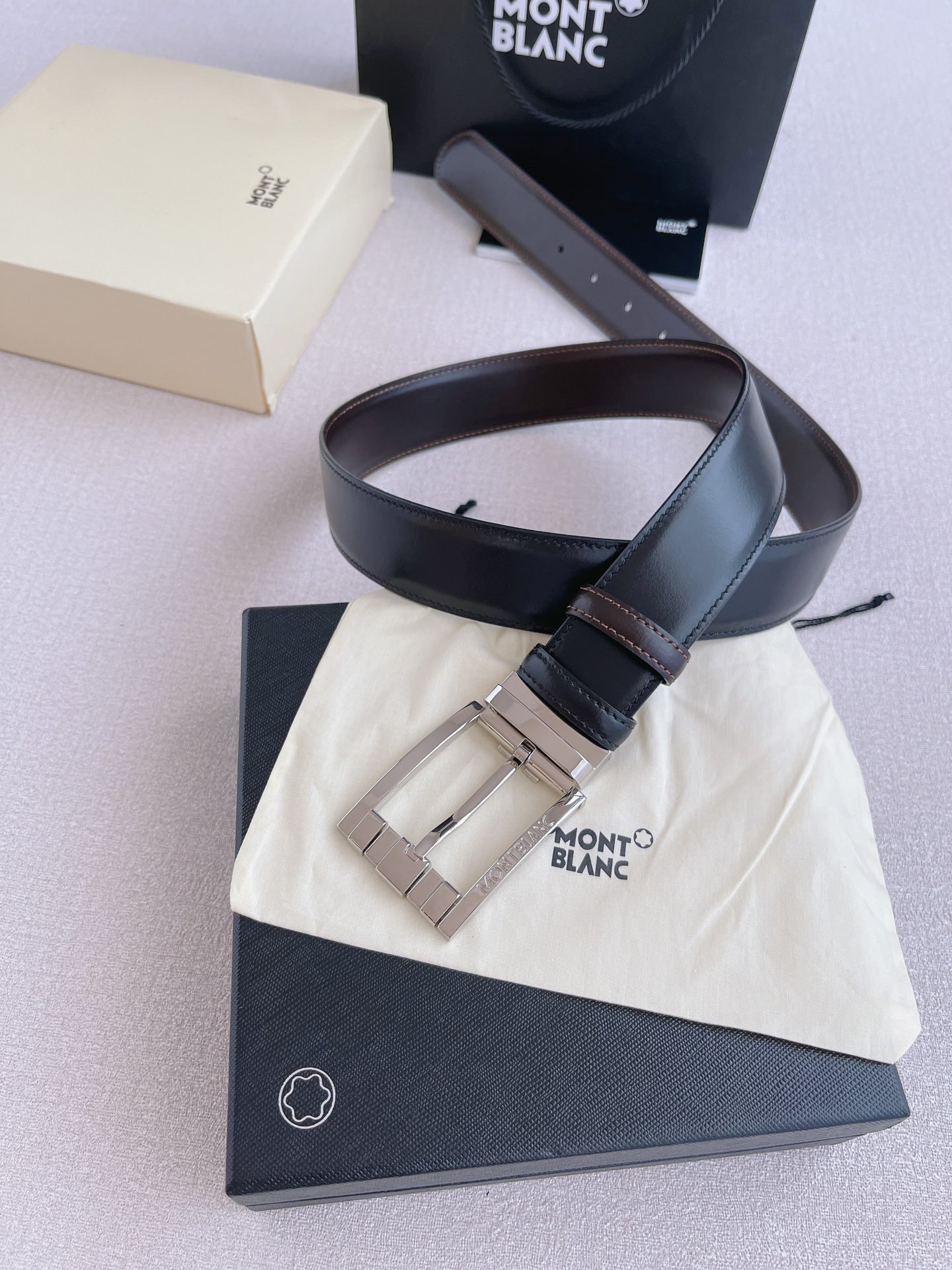 Montblanc Male Pin Buckle Belt Cow Leather M