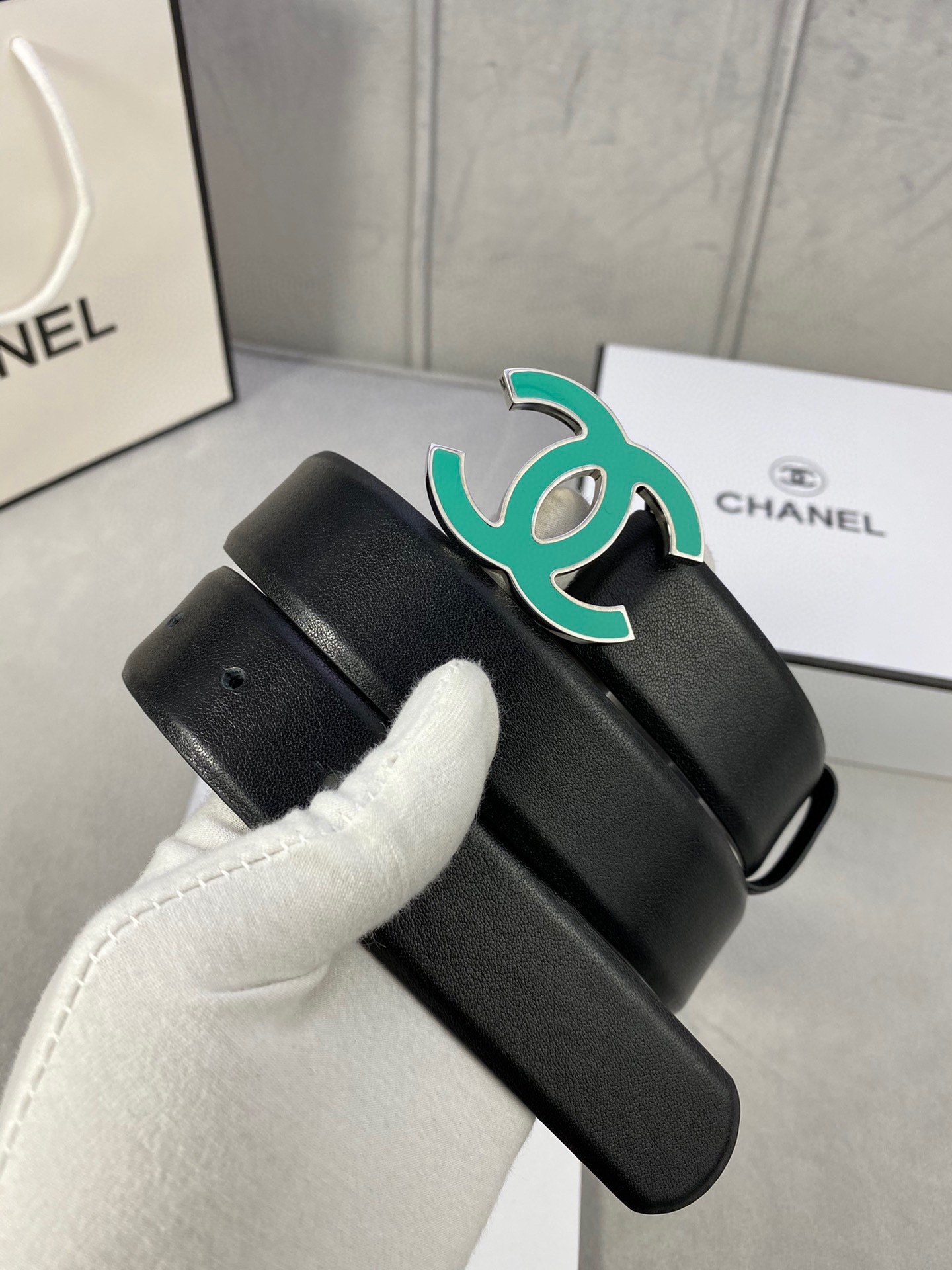 Chanel Female Basic Belt Cow Leather Silver M-l