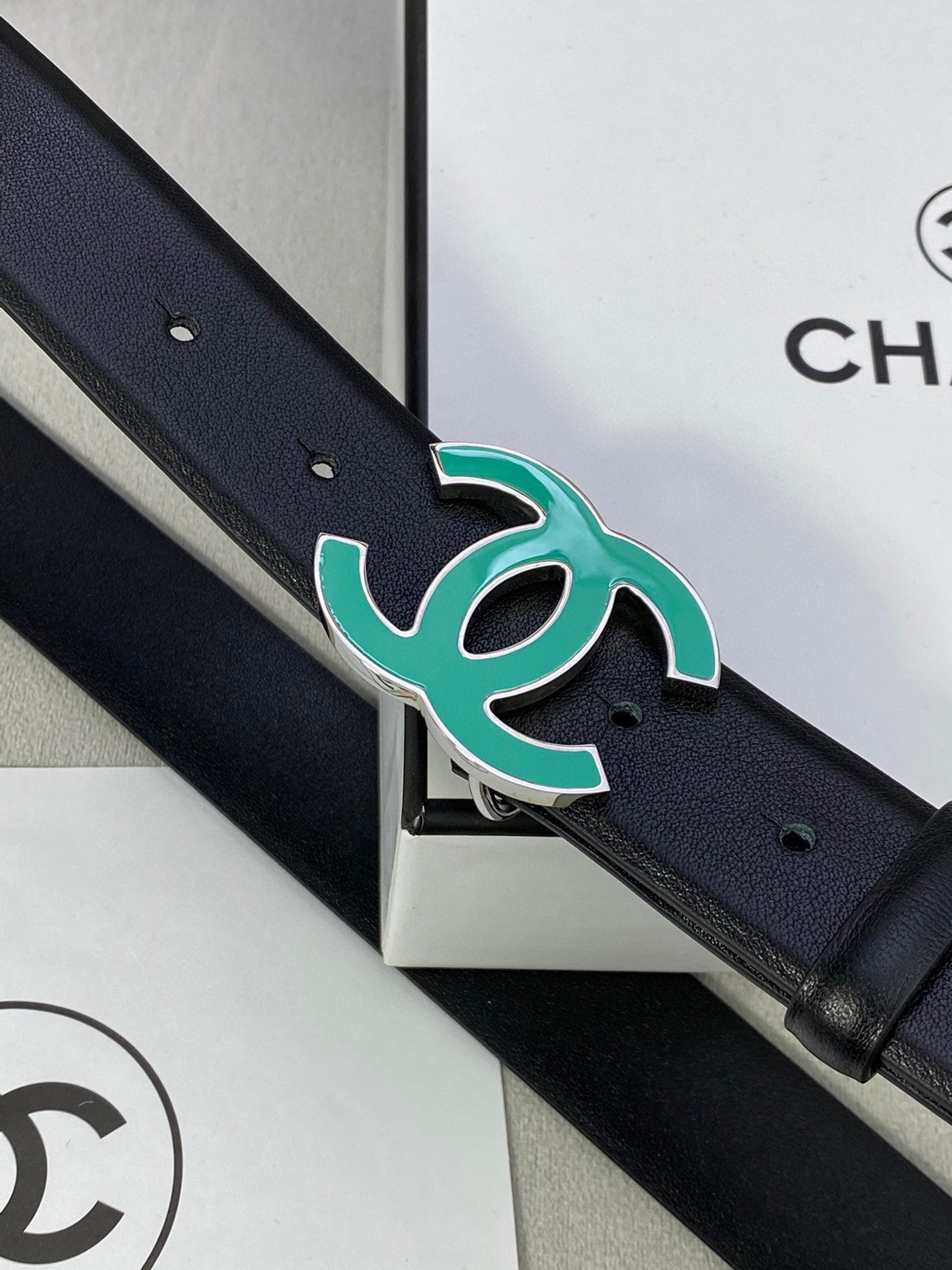 Chanel Female Basic Belt Cow Leather Silver M-l