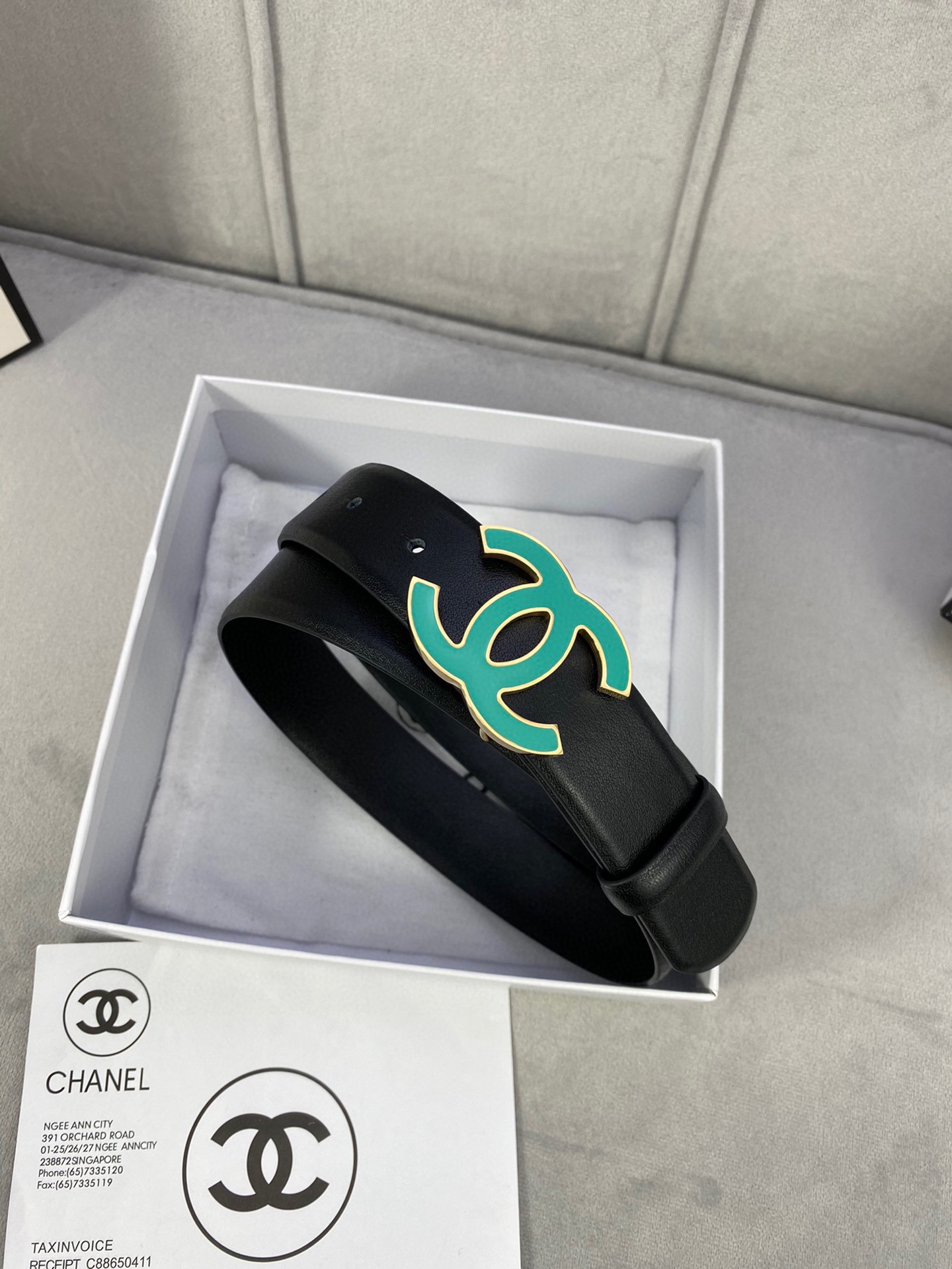 Chanel Female Basic Belt Cow Leather Silver M-l