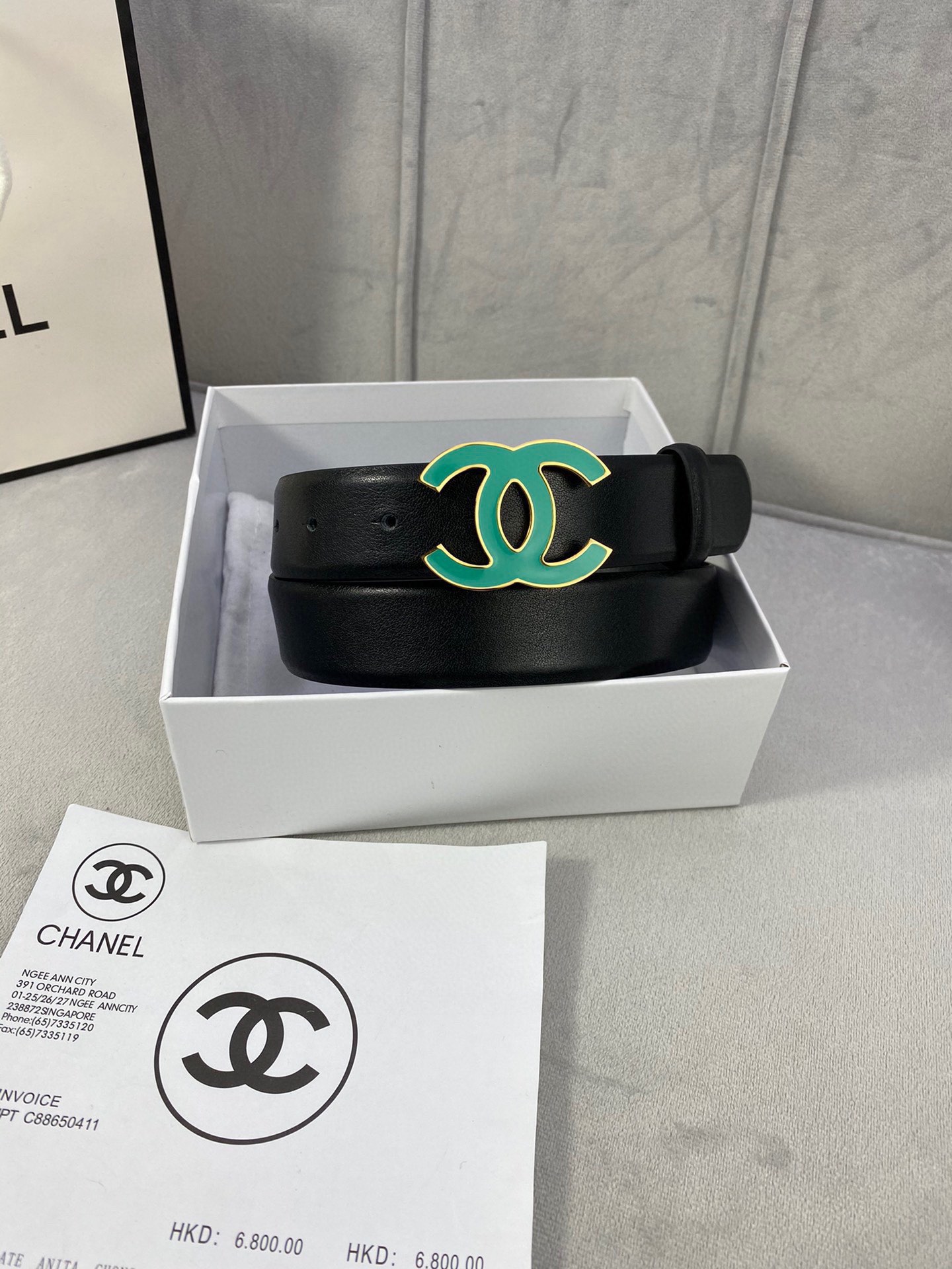 Chanel Female Basic Belt Cow Leather Silver M-l