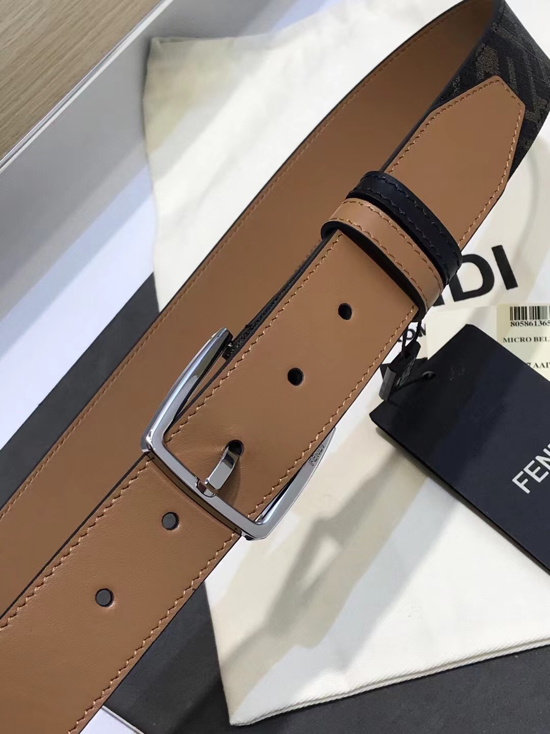 Fendi Leather Belt Cow Leather 35mm