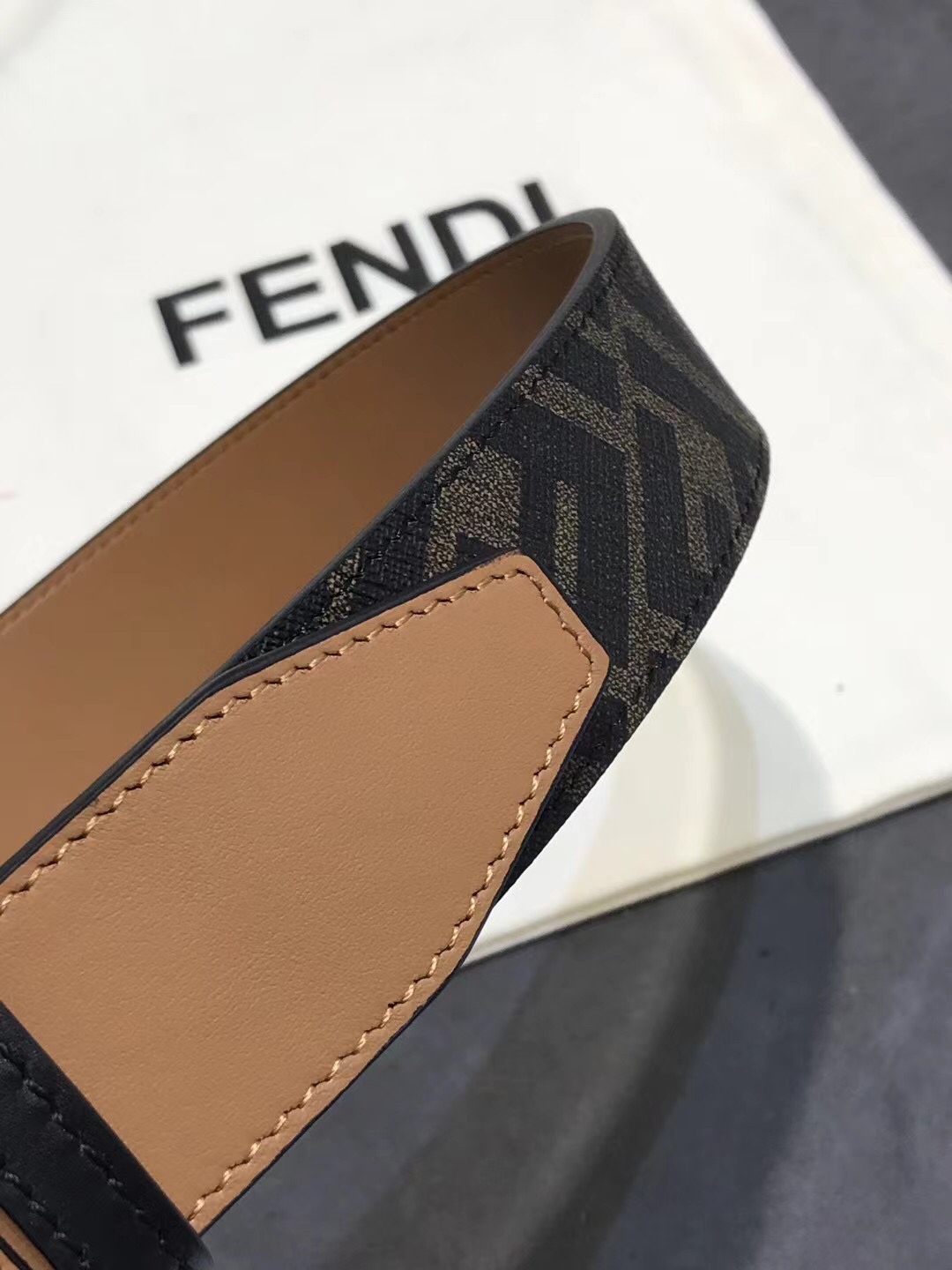 Fendi Leather Belt Cow Leather 35mm