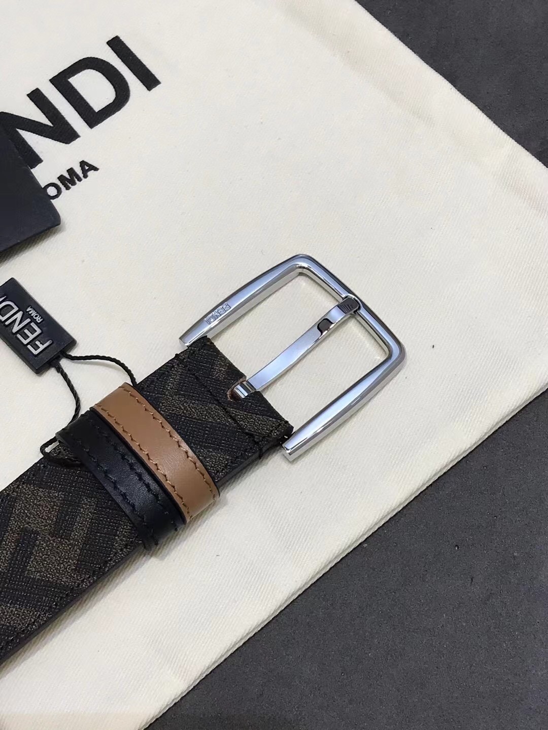 Fendi Leather Belt Cow Leather 35mm
