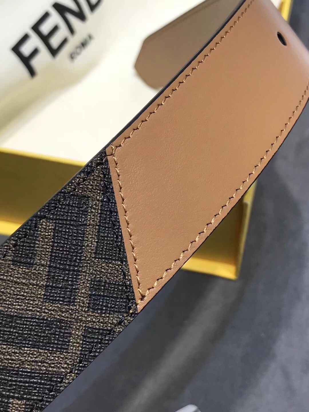 Fendi Leather Belt Cow Leather 35mm