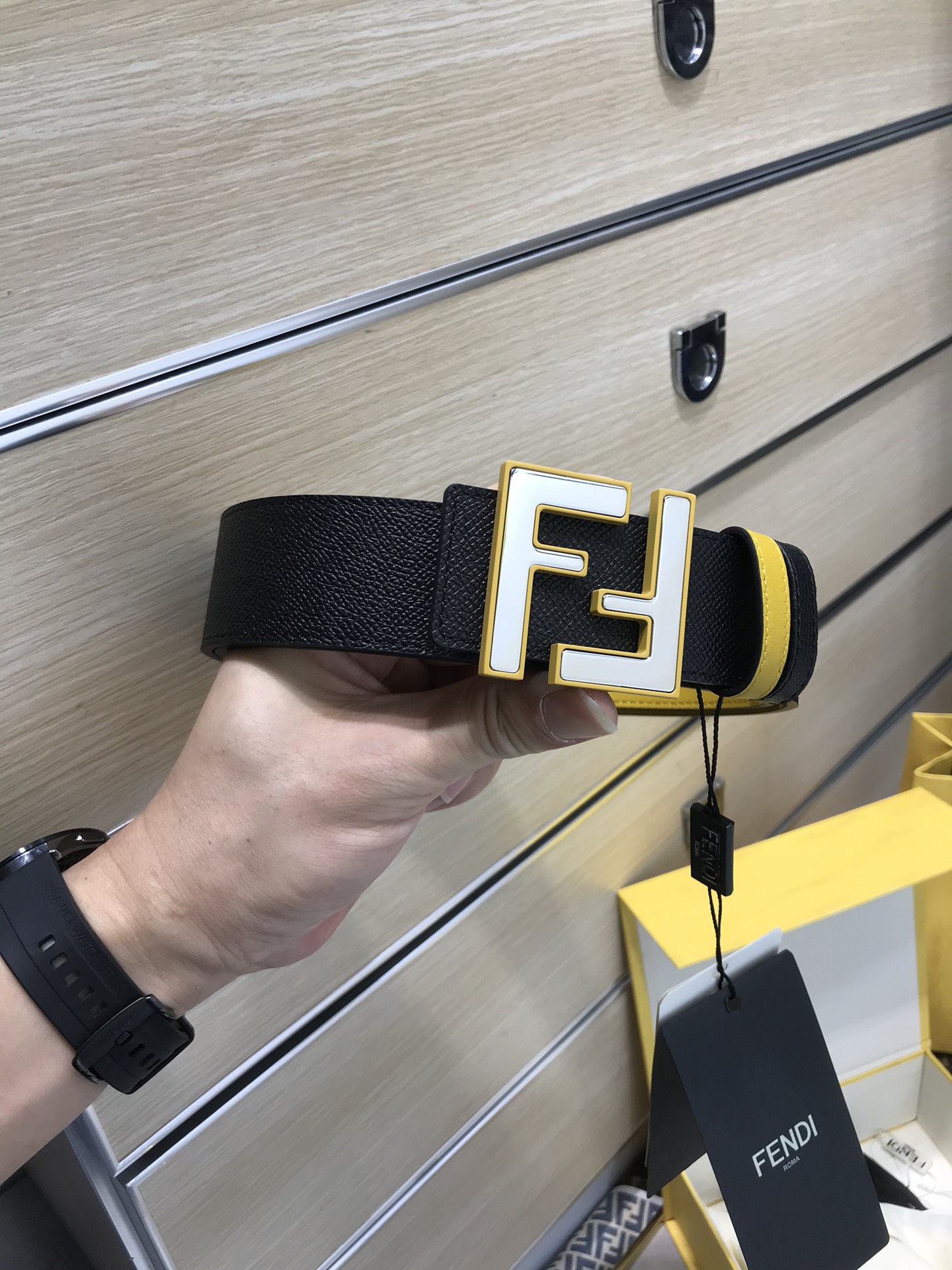 Fendi Leather Belt Cow Leather M