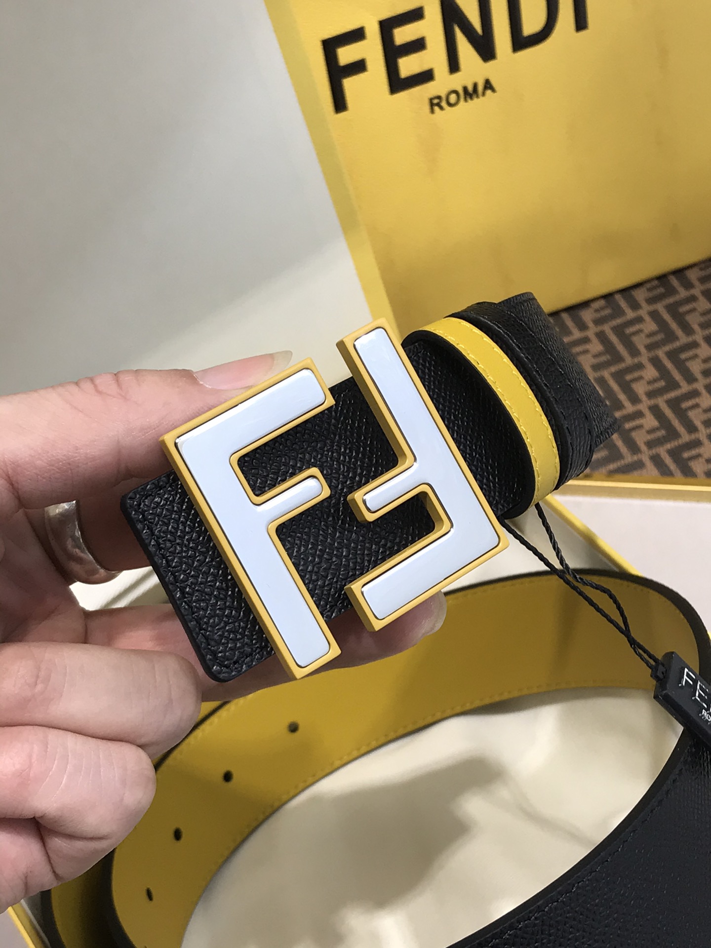 Fendi Leather Belt Cow Leather M