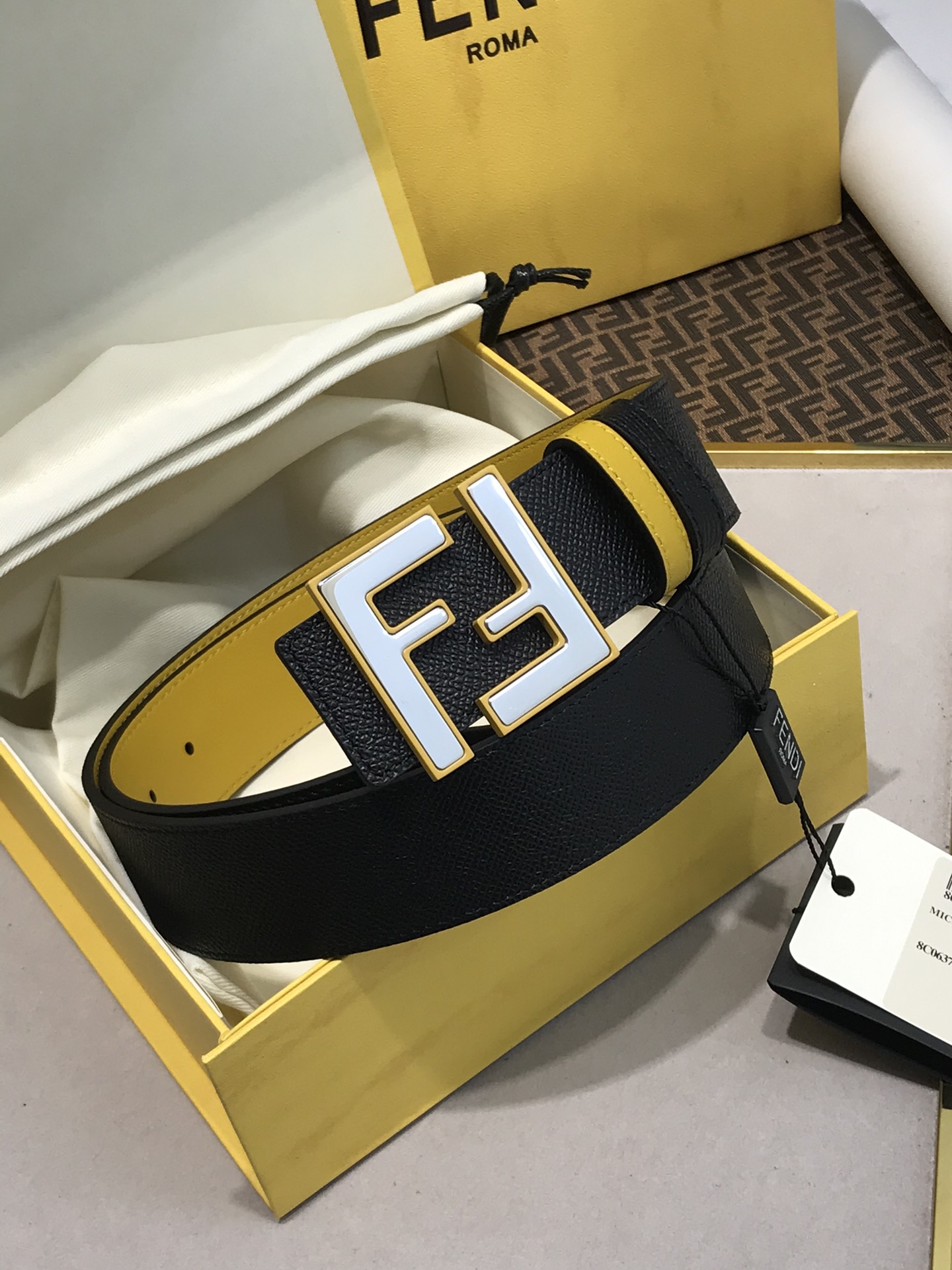 Fendi Leather Belt Cow Leather M