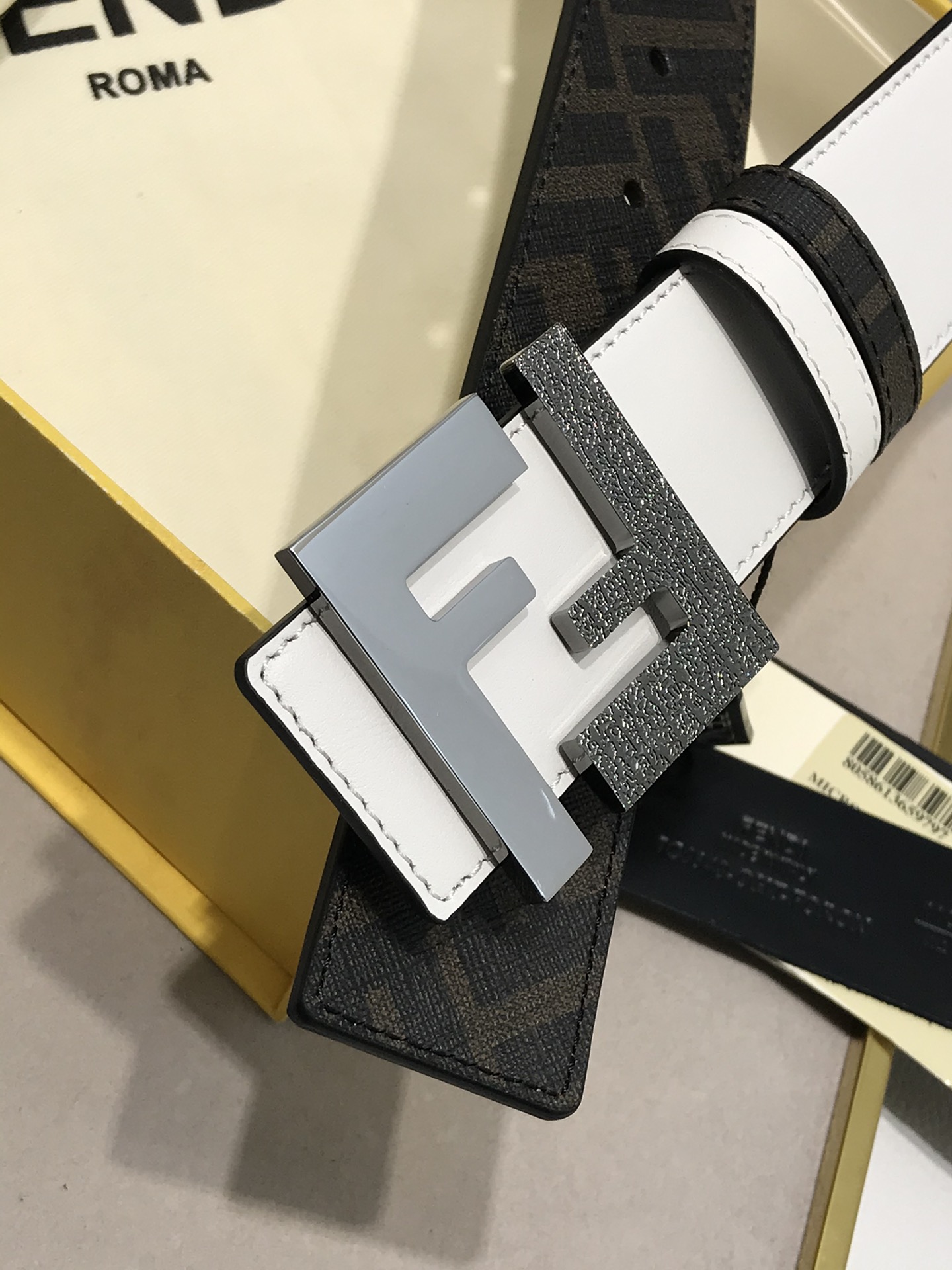 Fendi Leather Belt Cow Leather Black M