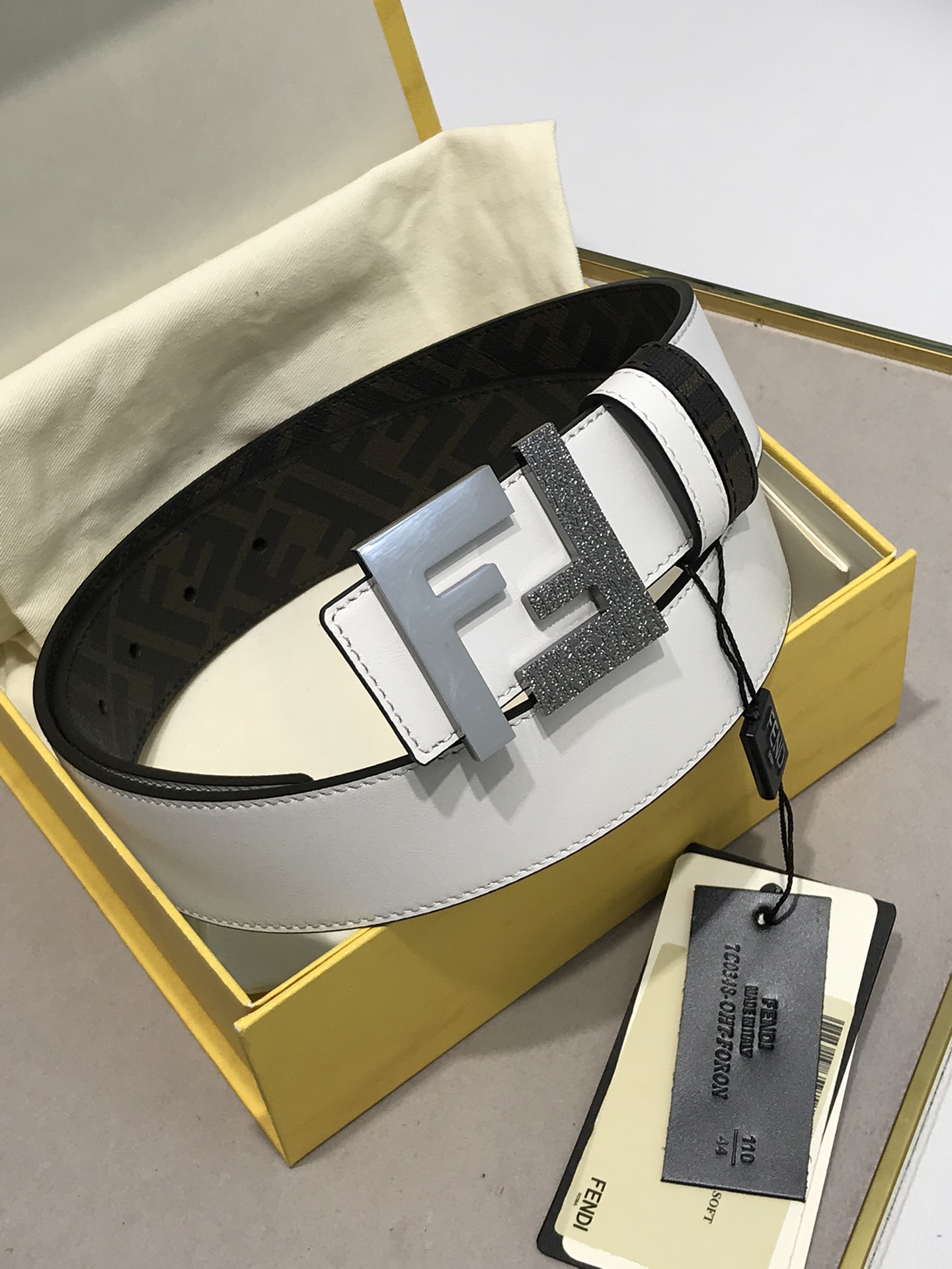 Fendi Leather Belt Cow Leather Black M