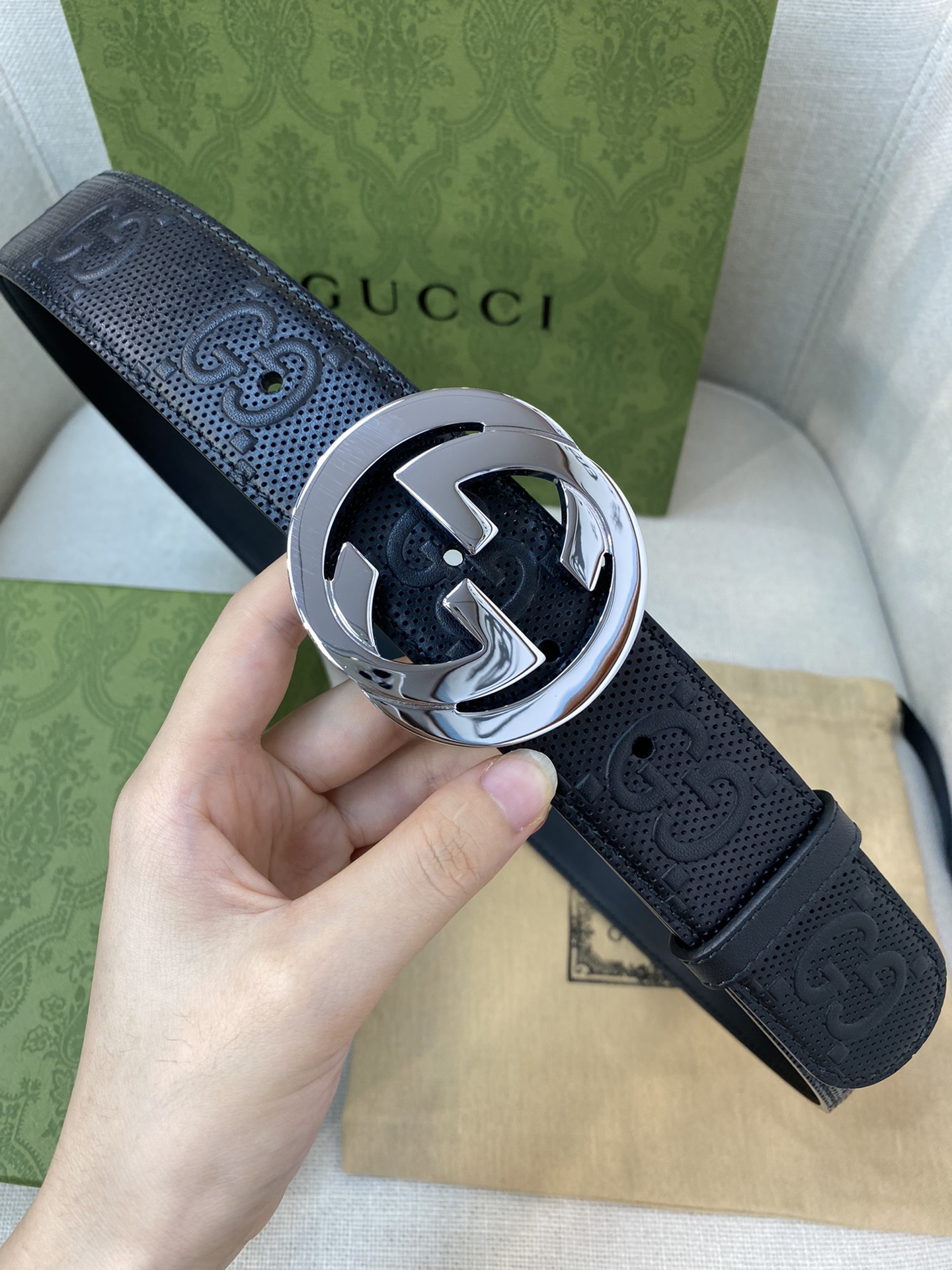 Gucci Male Basic Belt Cow Leather M-l