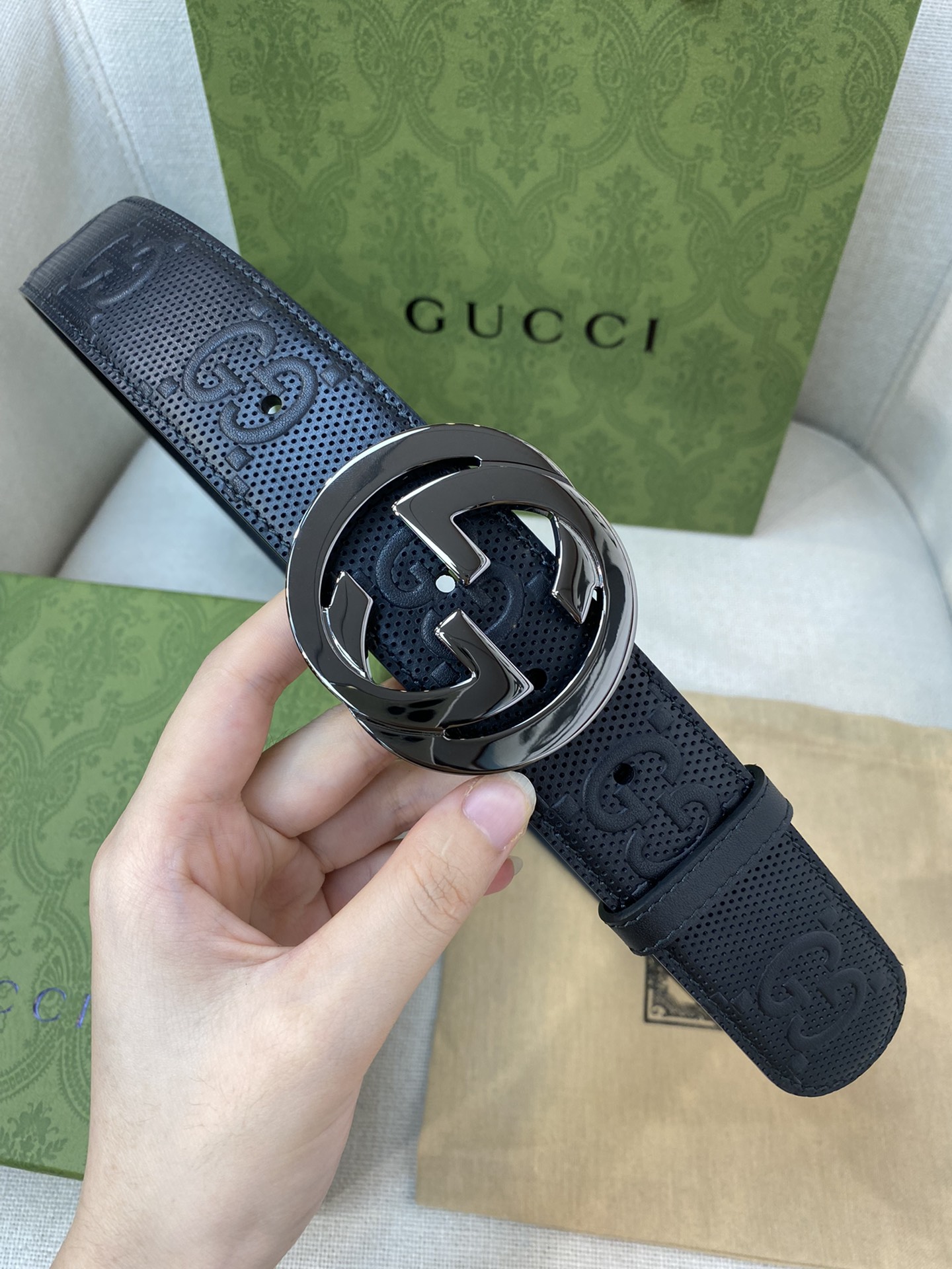 Gucci Male Basic Belt Cow Leather M-l