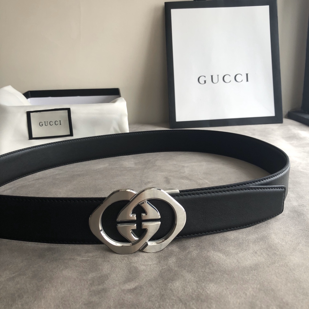 Gucci Male Leather Belt Top Grain Leather M