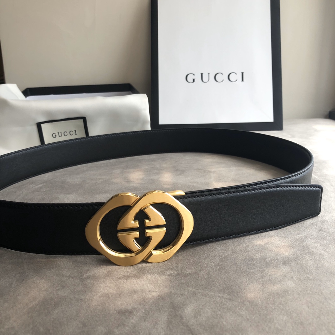 Gucci Male Leather Belt Top Grain Leather M