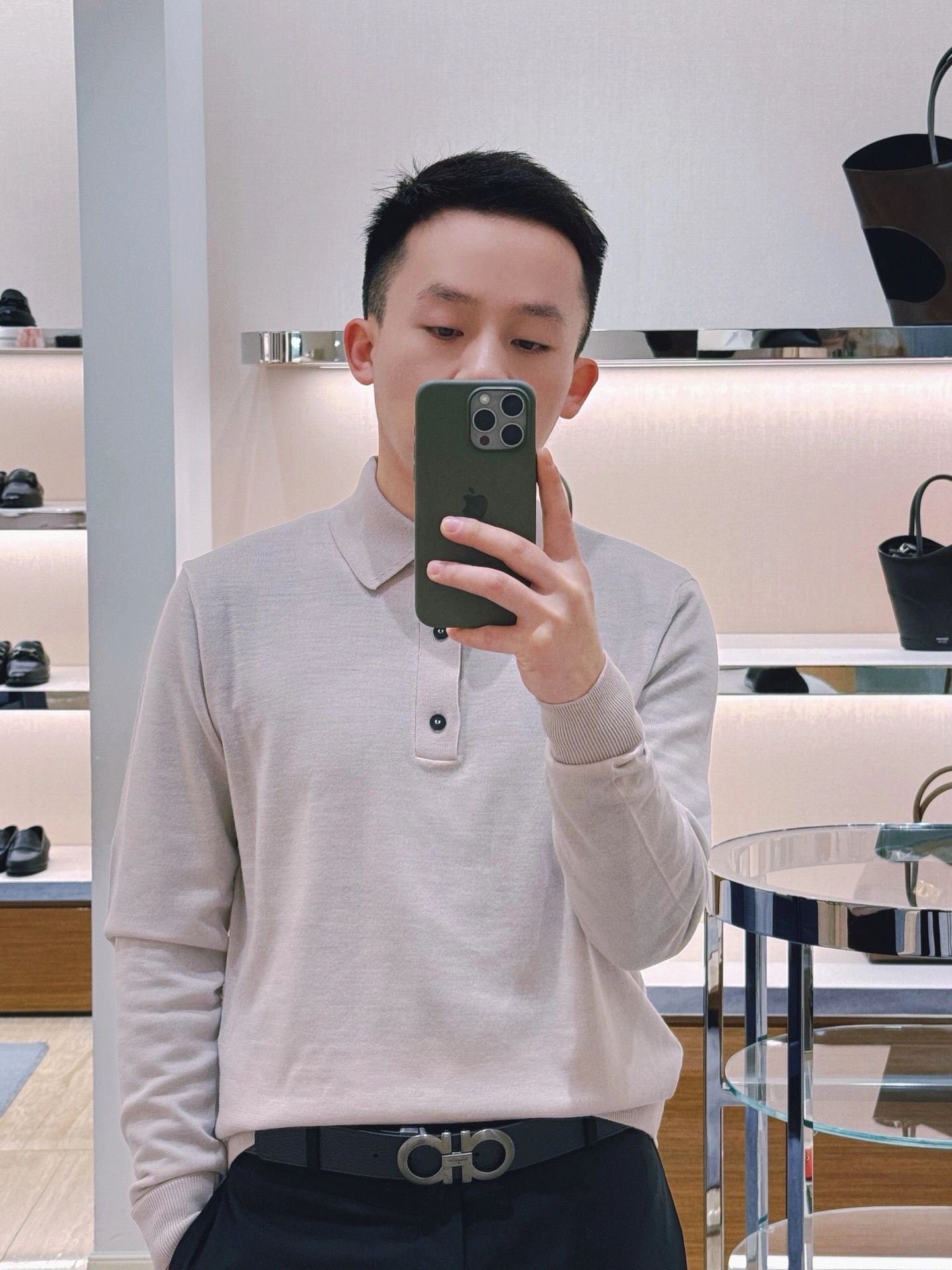 Salvatore Ferragamo Male Leather Belt S-m-l