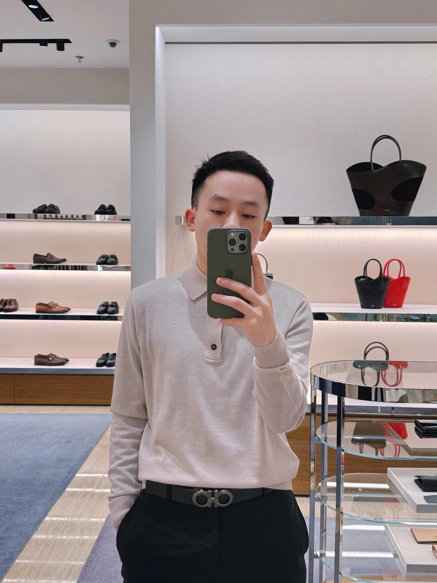 Salvatore Ferragamo Male Leather Belt S-m-l