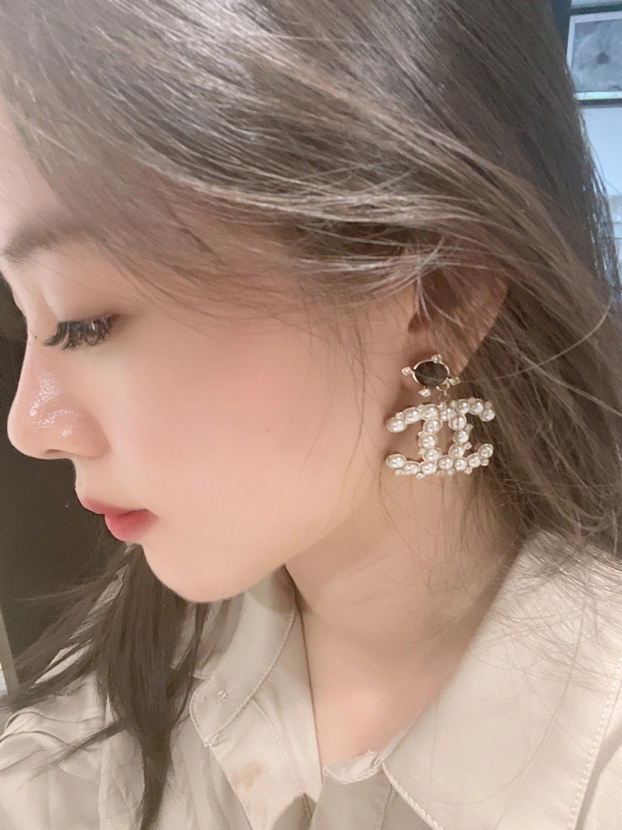 Chanel Female Earrings Pearl L