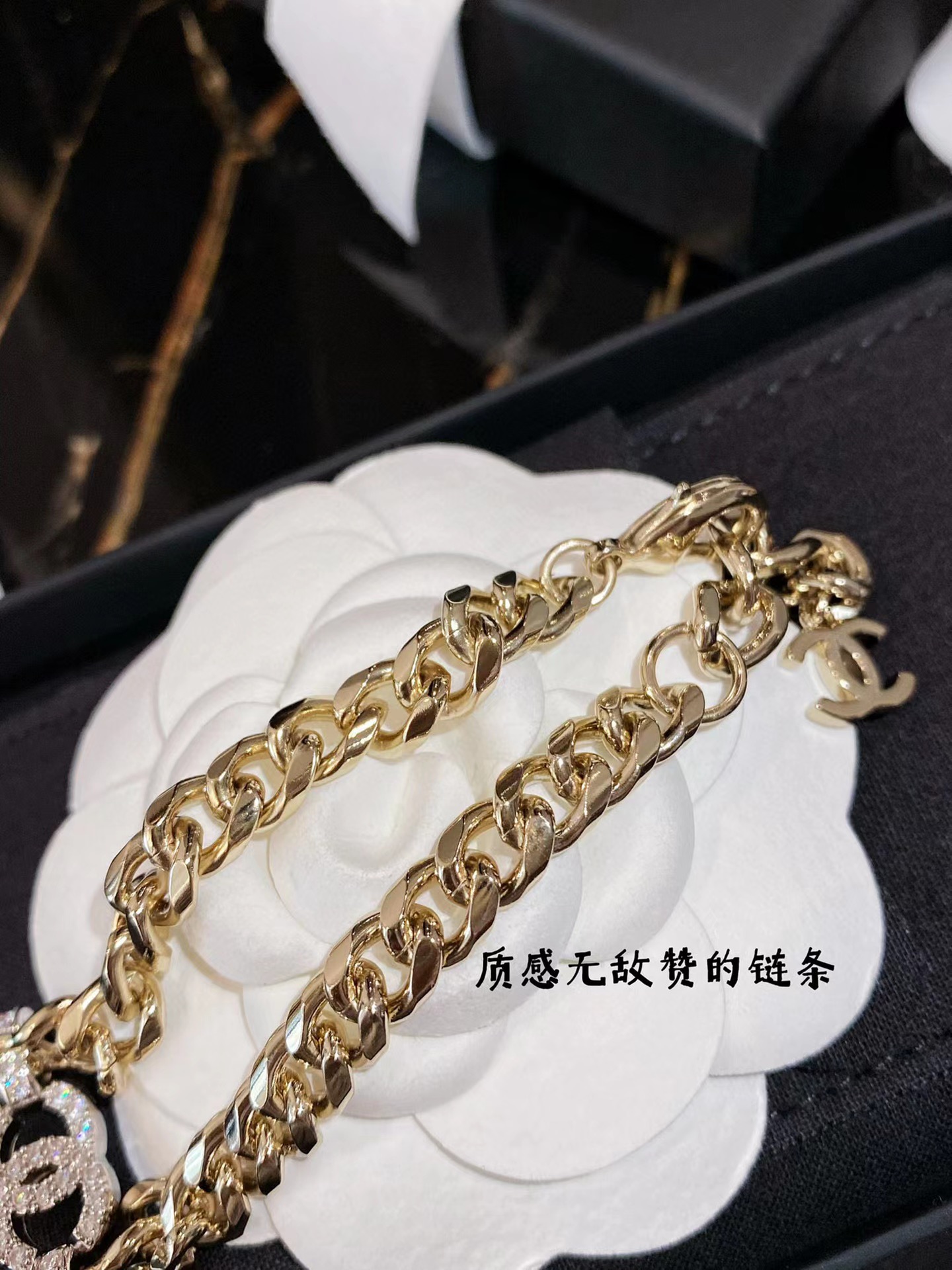 Chanel Necklace Silver Silver L