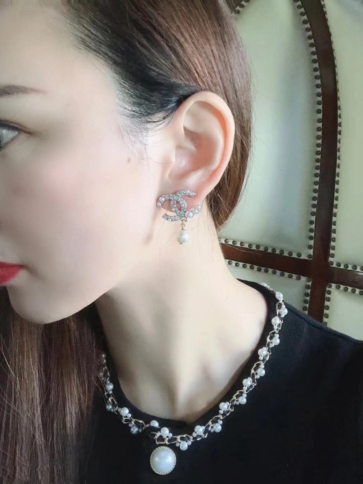 Chanel Earrings Pearl L