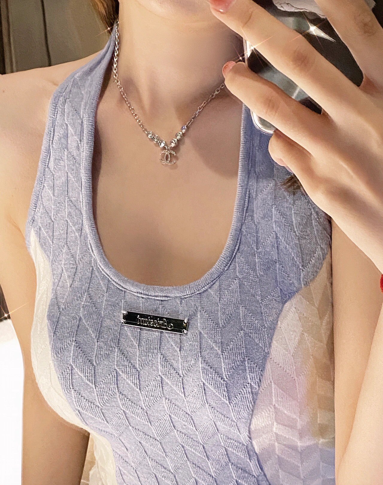 Chanel Necklace Silver Gold