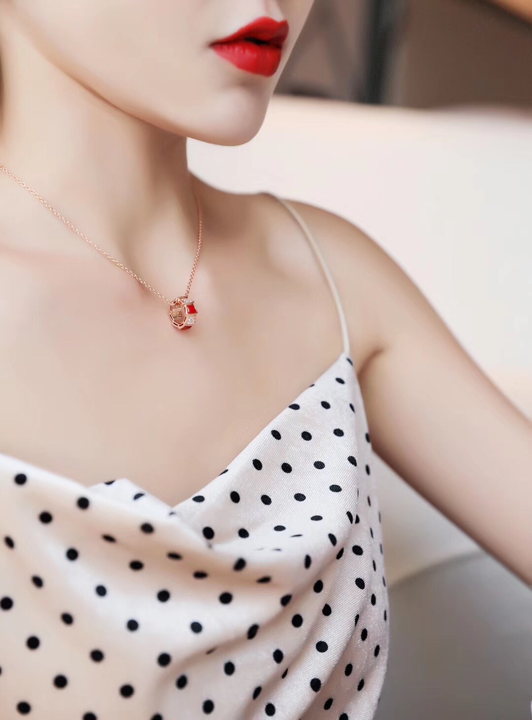 Bvlgari Necklace Diamond Rose Gold Adjustable S