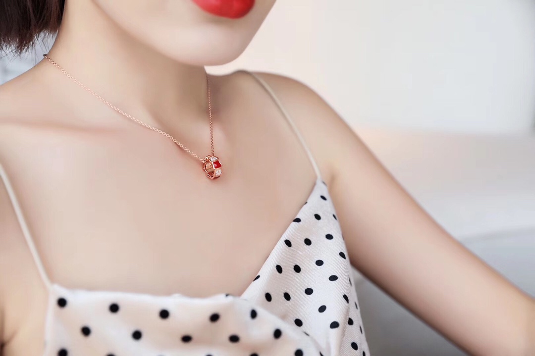 Bvlgari Necklace Diamond Rose Gold Adjustable S