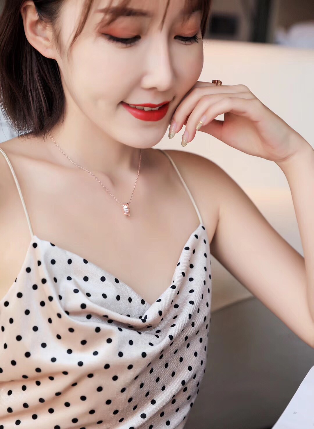 Bvlgari Necklace Diamond Rose Gold Adjustable S