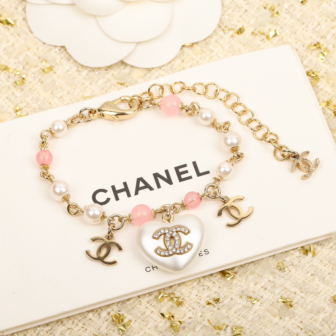 Chanel Bracelet Pearl Pink Adjustable