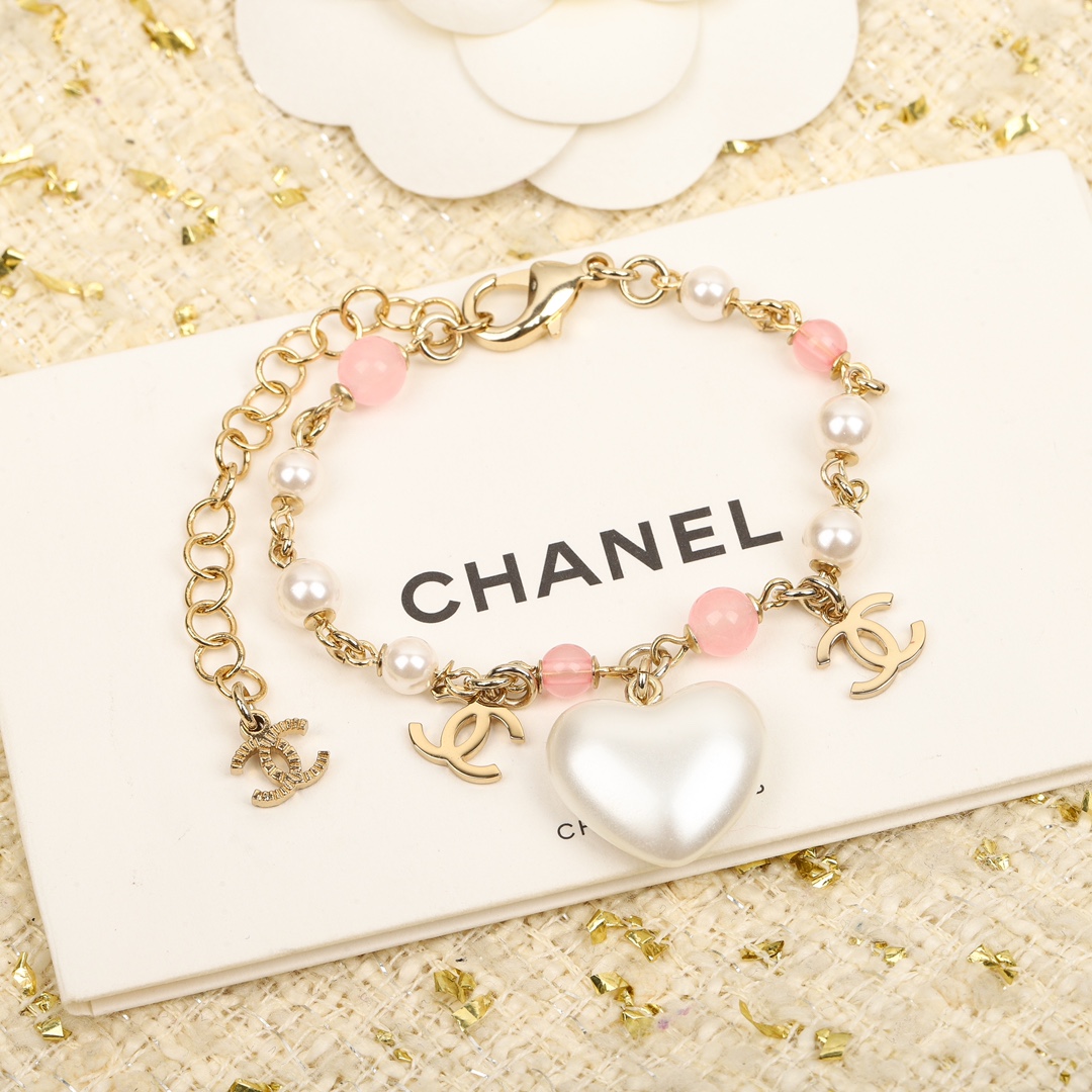 Chanel Bracelet Pearl Pink Adjustable
