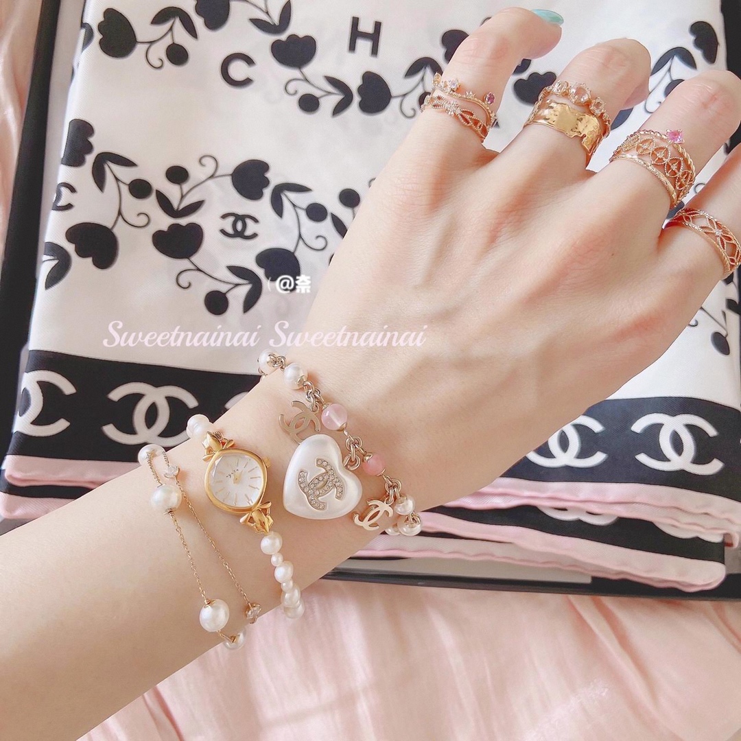 Chanel Bracelet Pearl Pink Adjustable