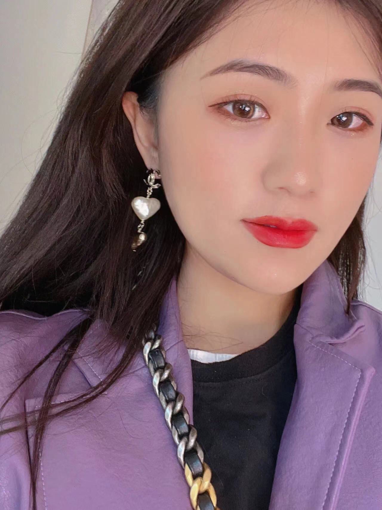 Chanel Earrings Pearl Gold