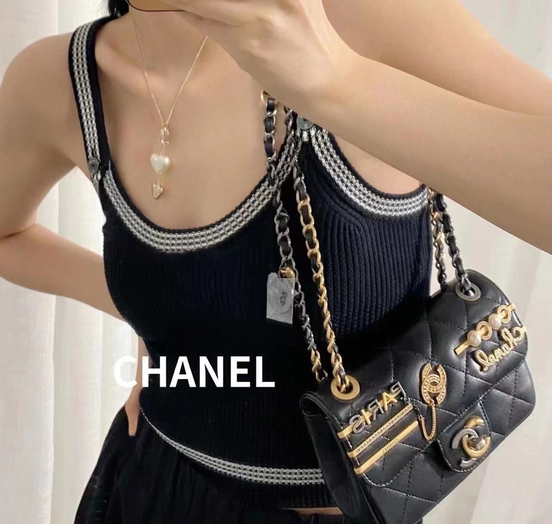 Chanel Necklace Pearl Gold Adjustable