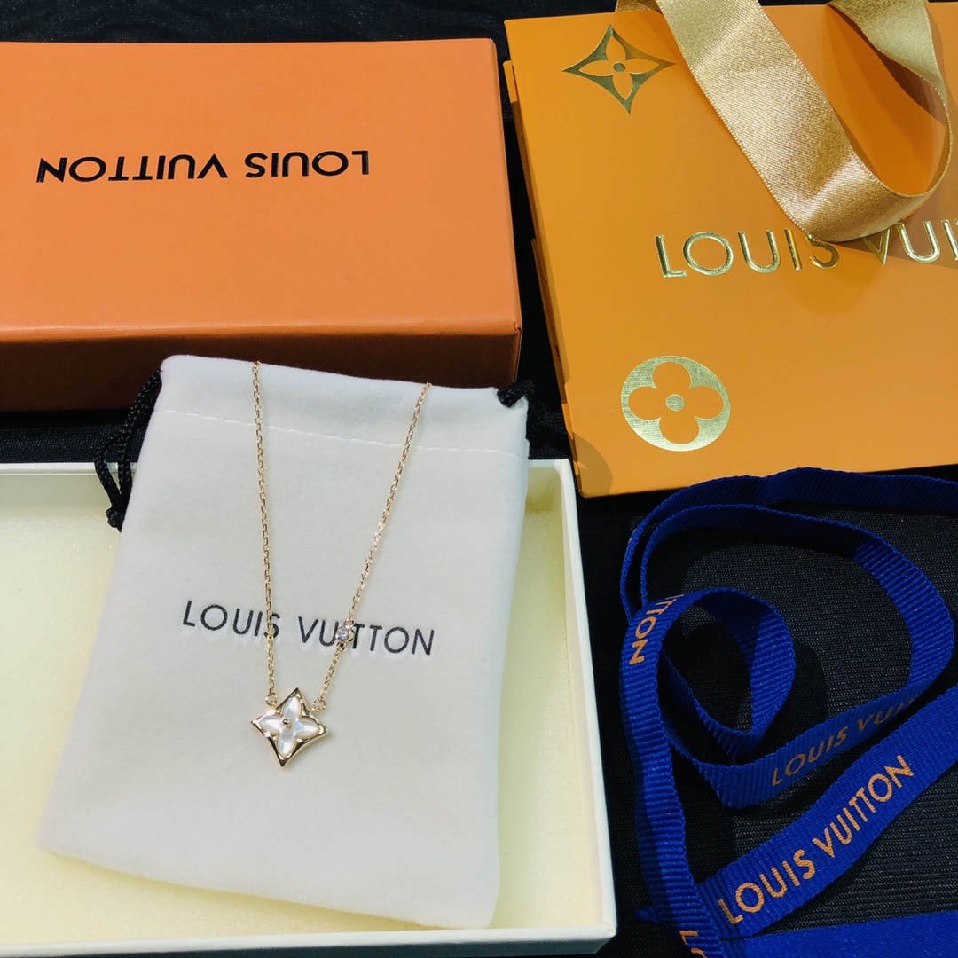 Louis Vuitton Necklace Silver Gold L