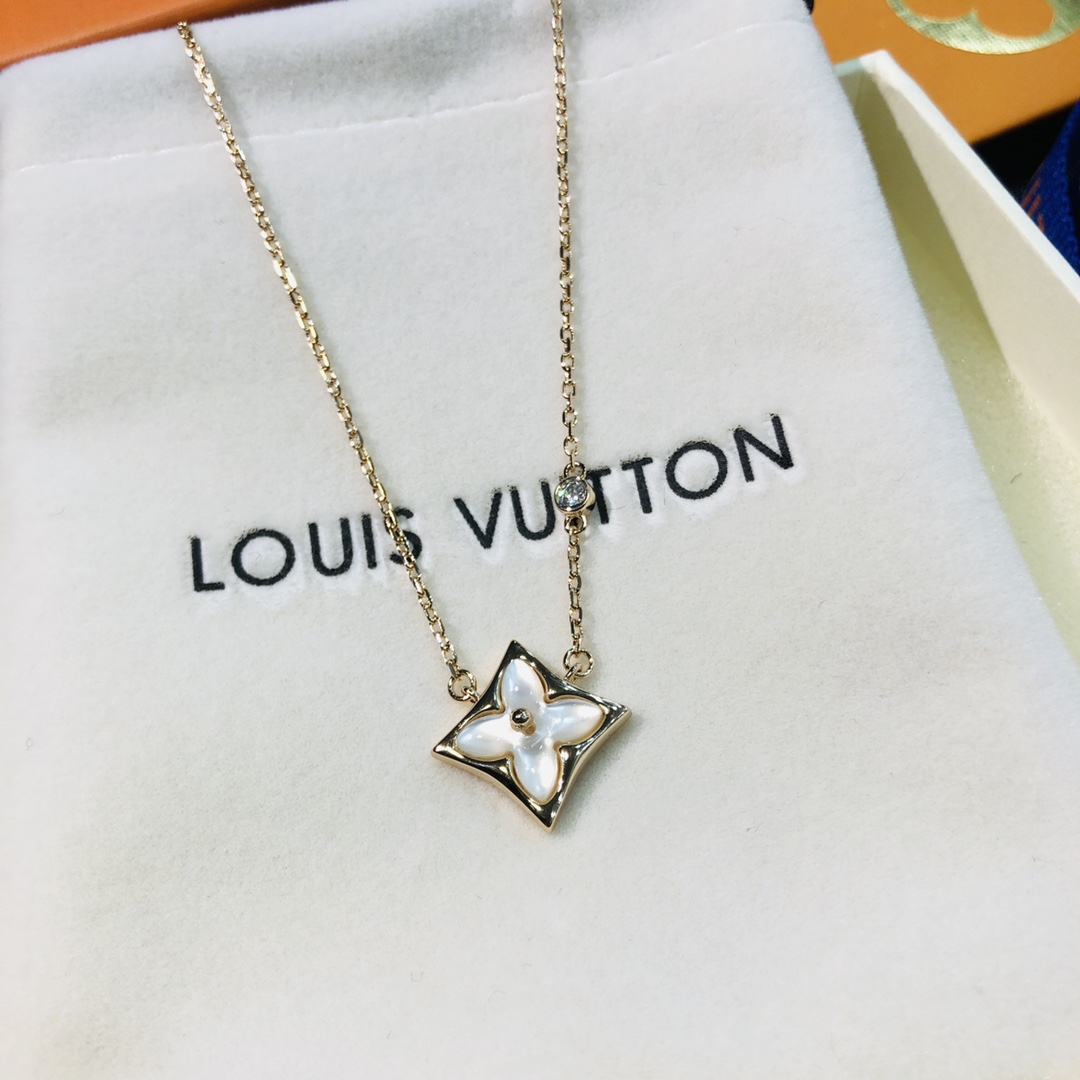 Louis Vuitton Necklace Silver Gold L
