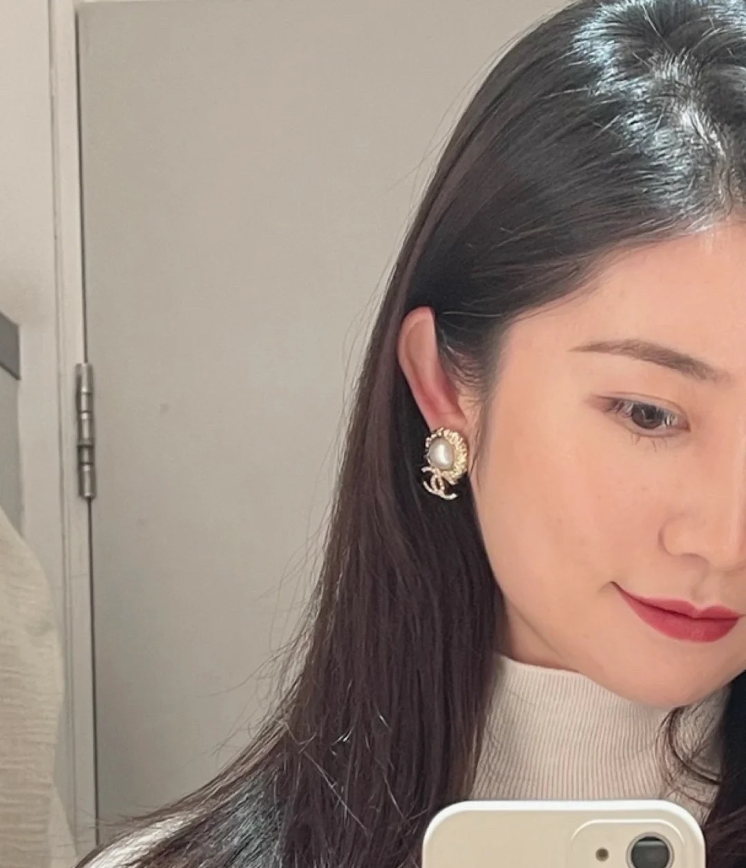 Chanel Earrings Pearl L