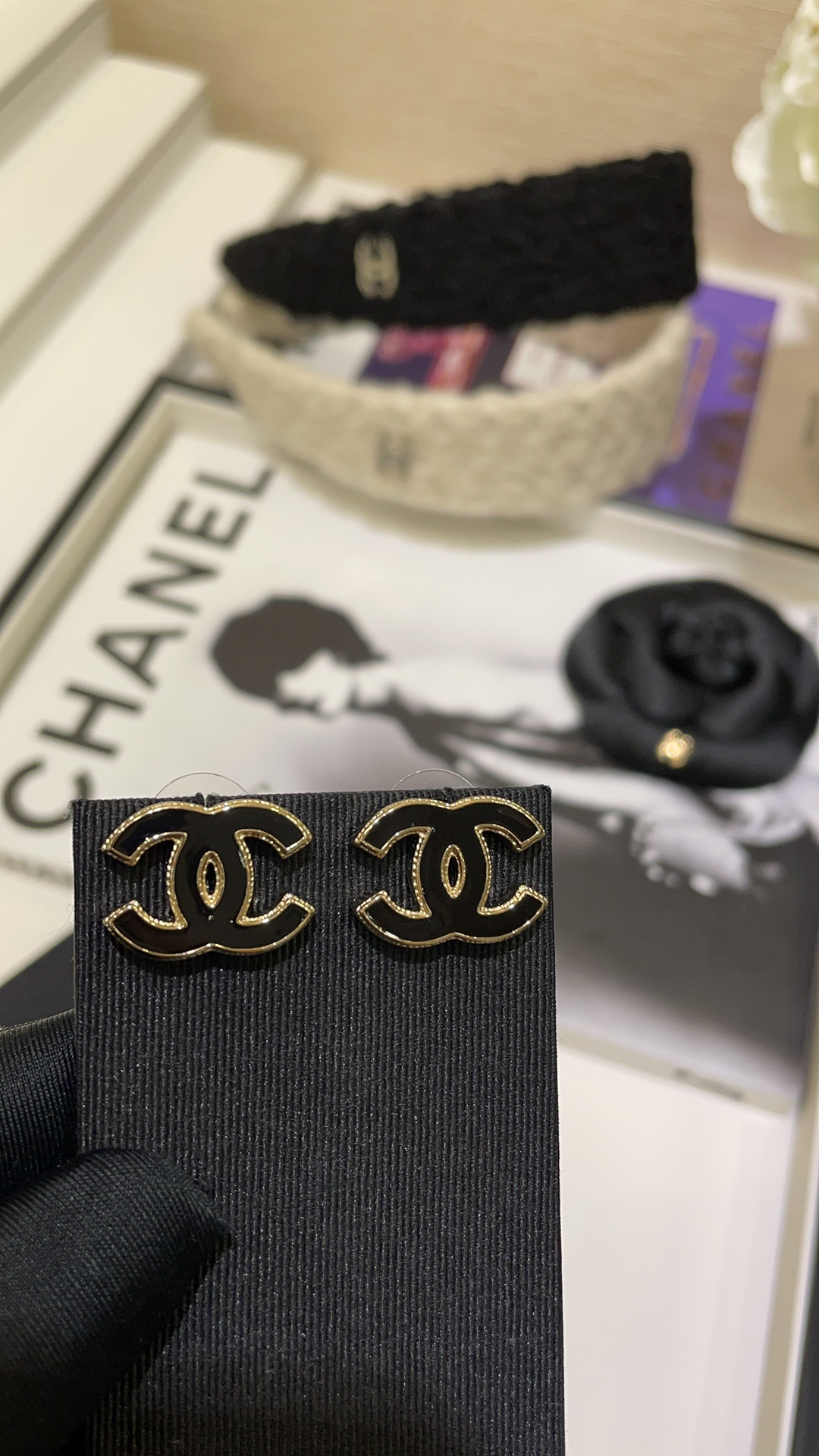 Chanel Earrings Black