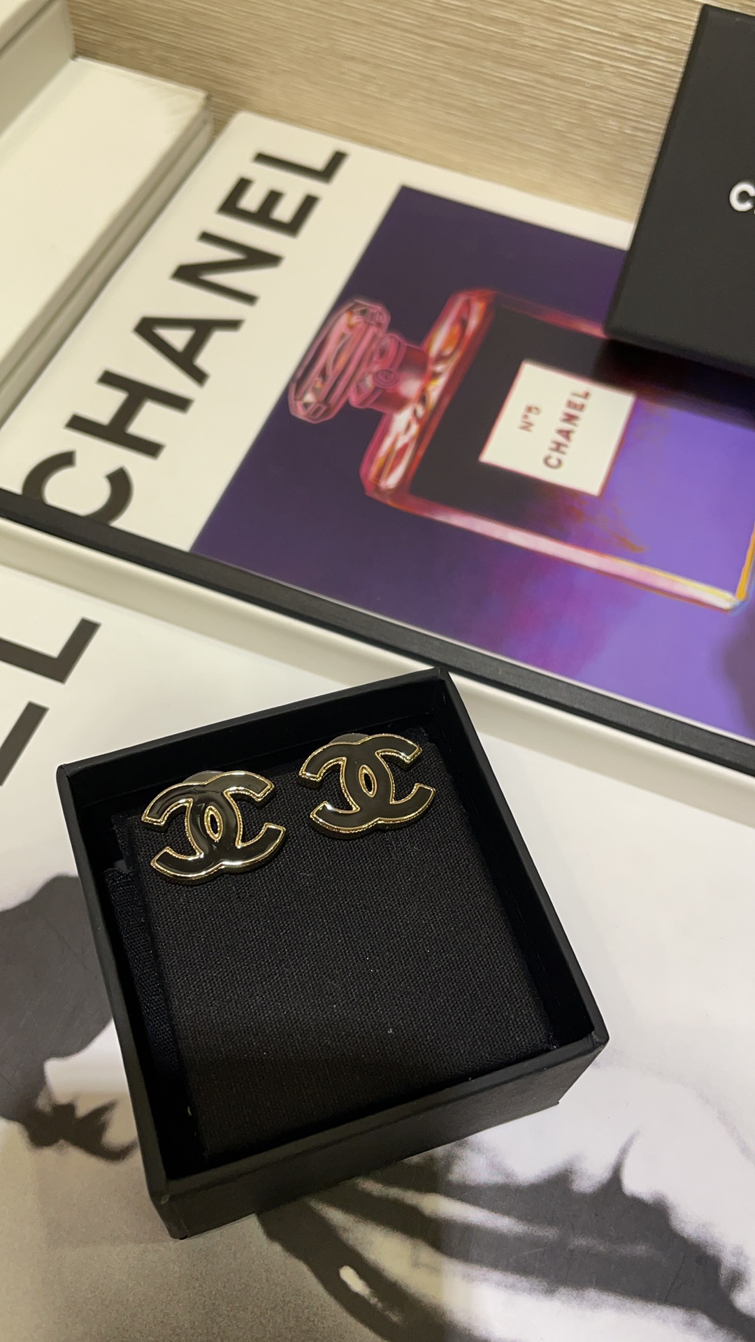 Chanel Earrings Black