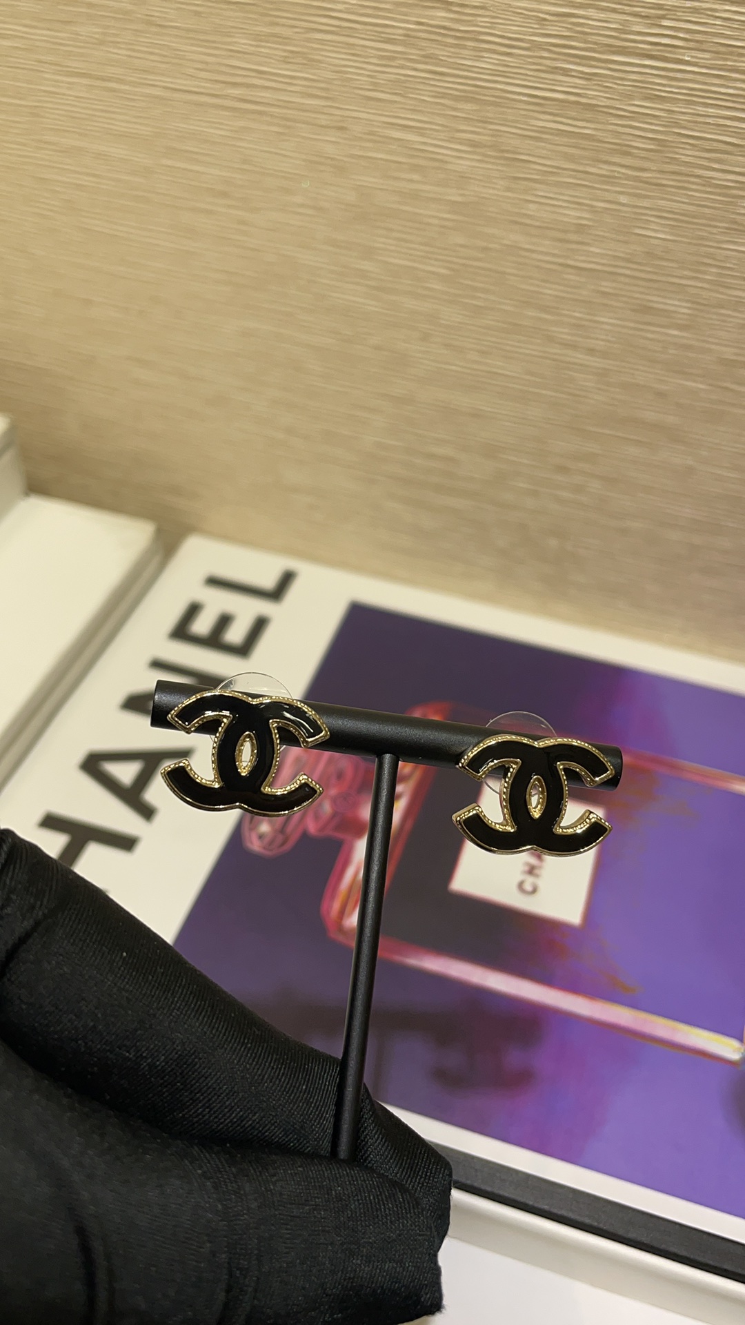 Chanel Earrings Black