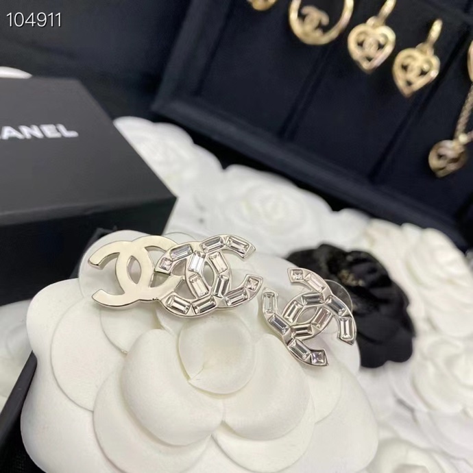 Chanel Earrings Silver Silver