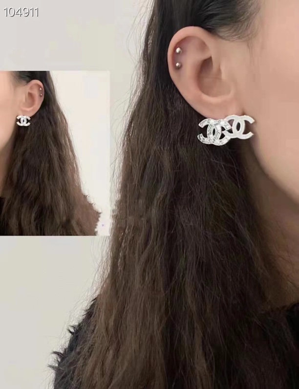 Chanel Earrings Silver Silver