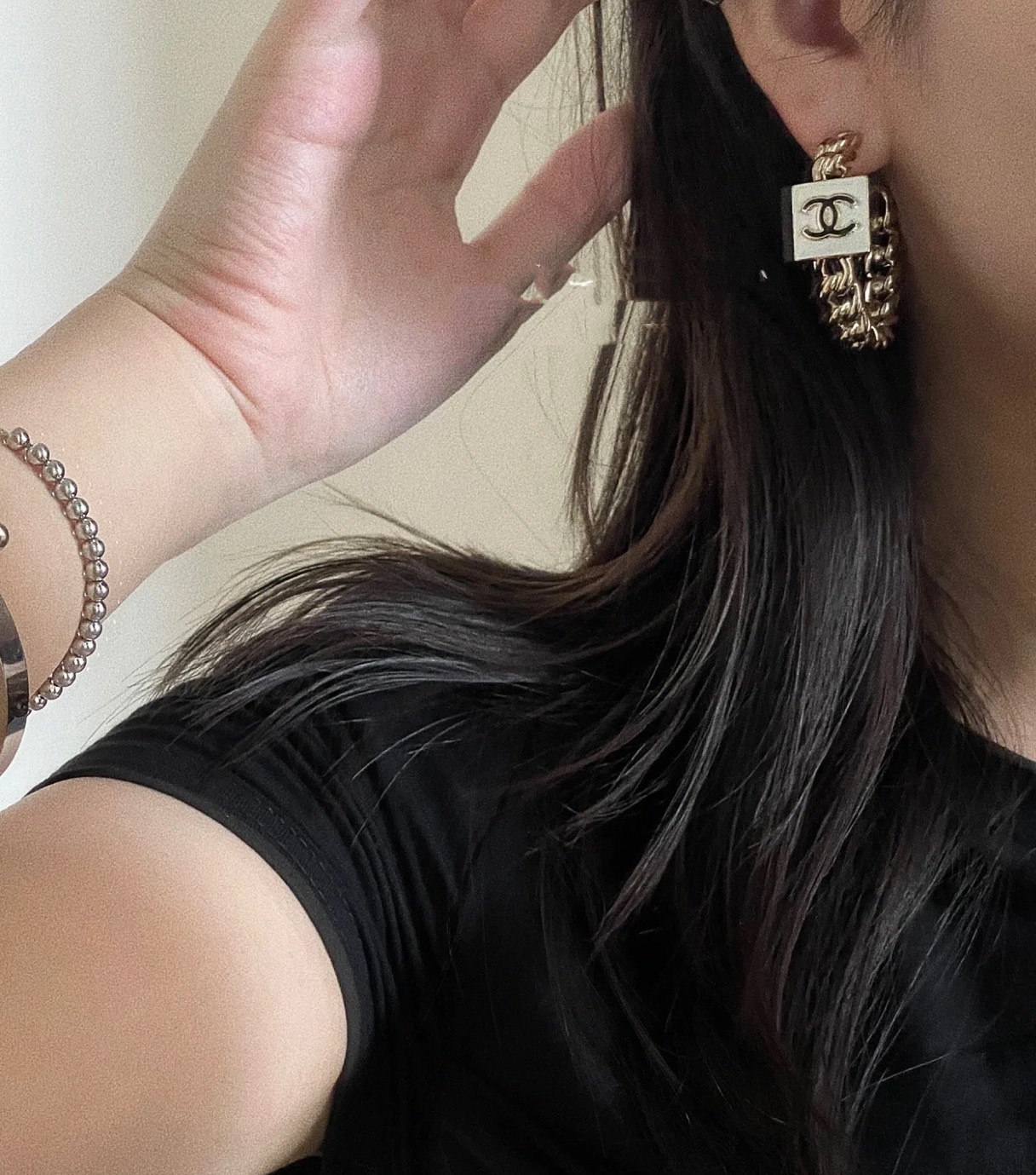 Chanel Earrings Inlaid L