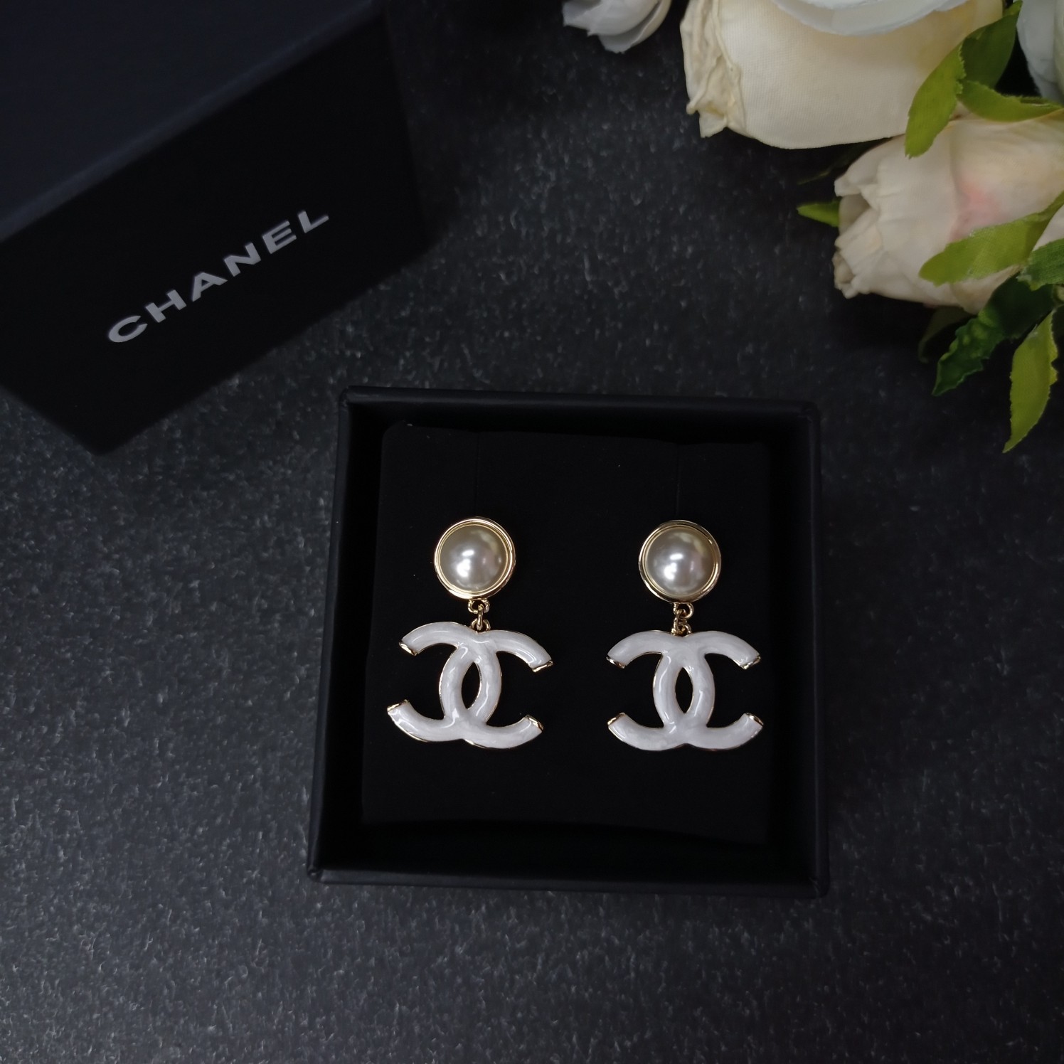 Chanel Earrings White L