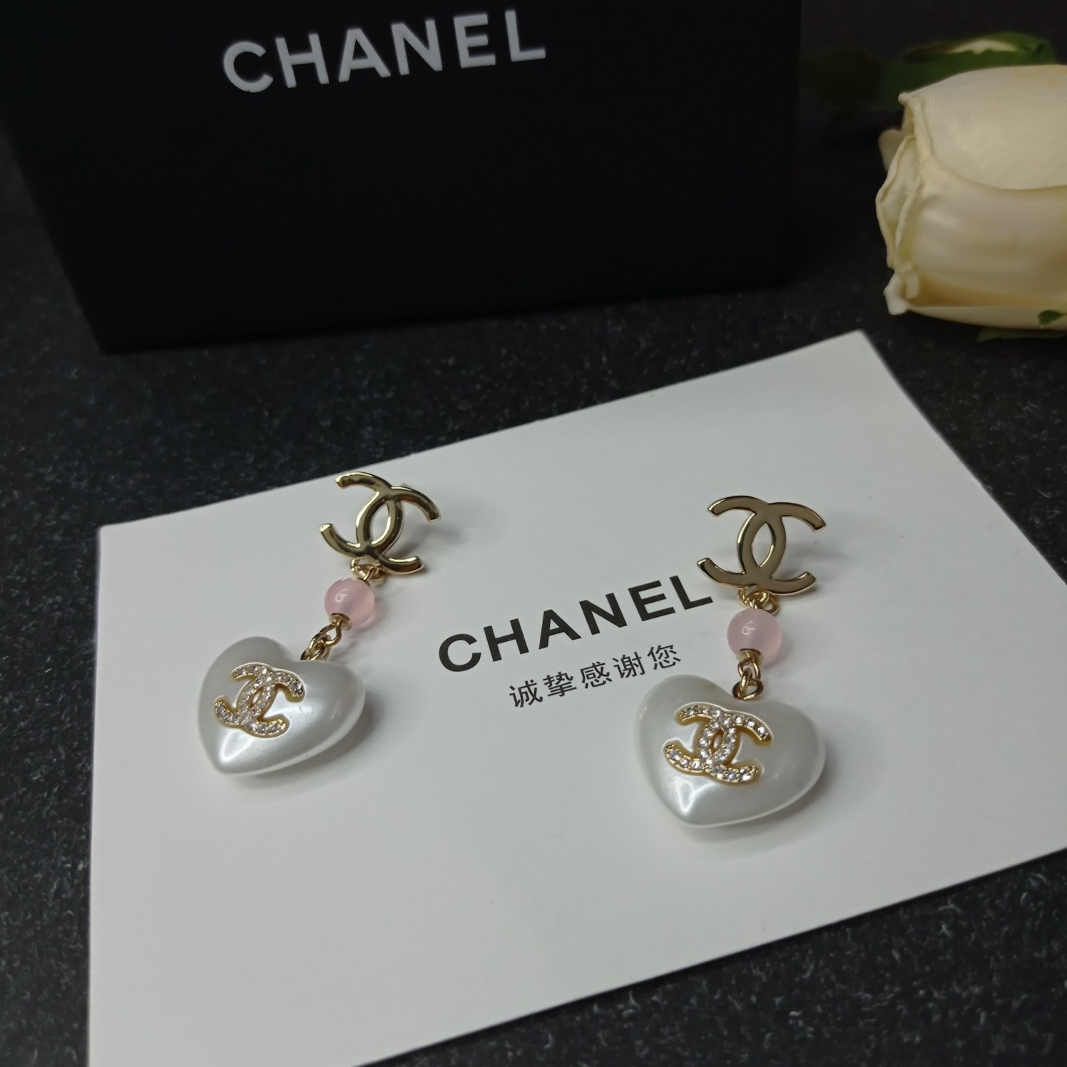 Chanel Earrings Pink L
