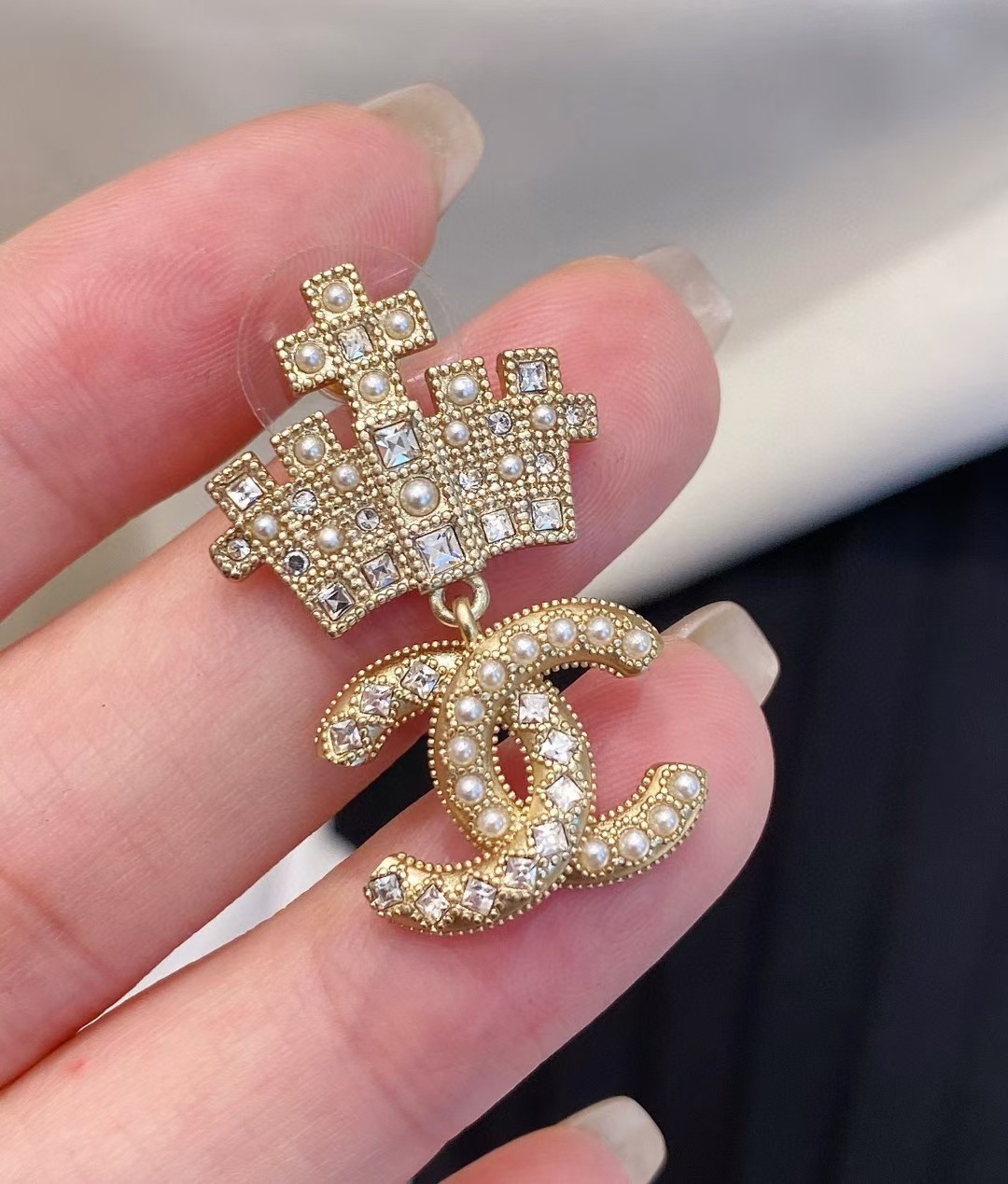 Chanel Earrings Pearl L