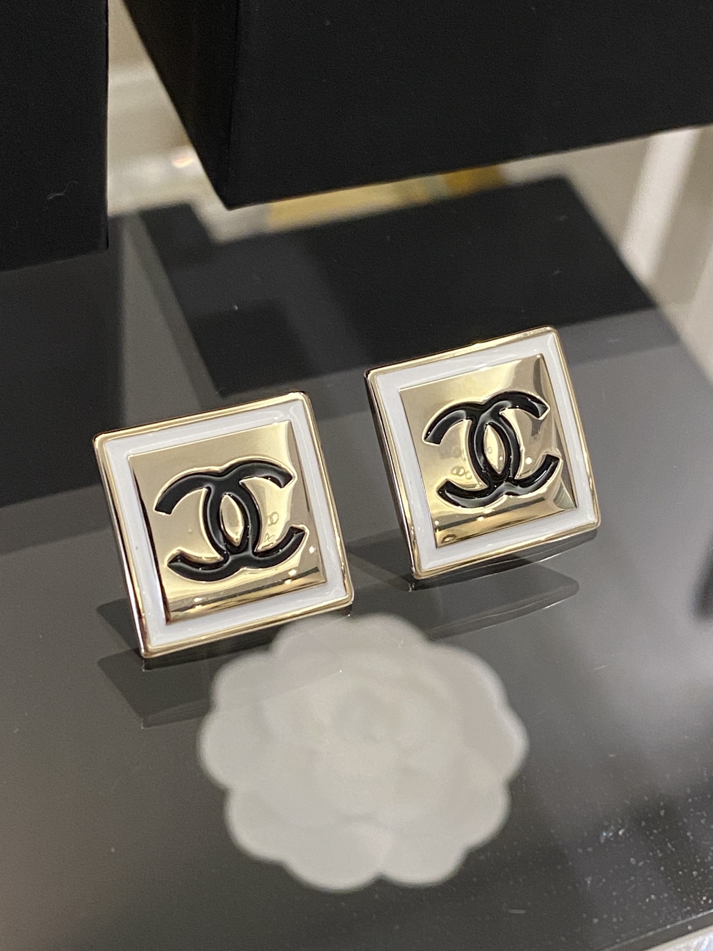 Chanel Earrings Black L
