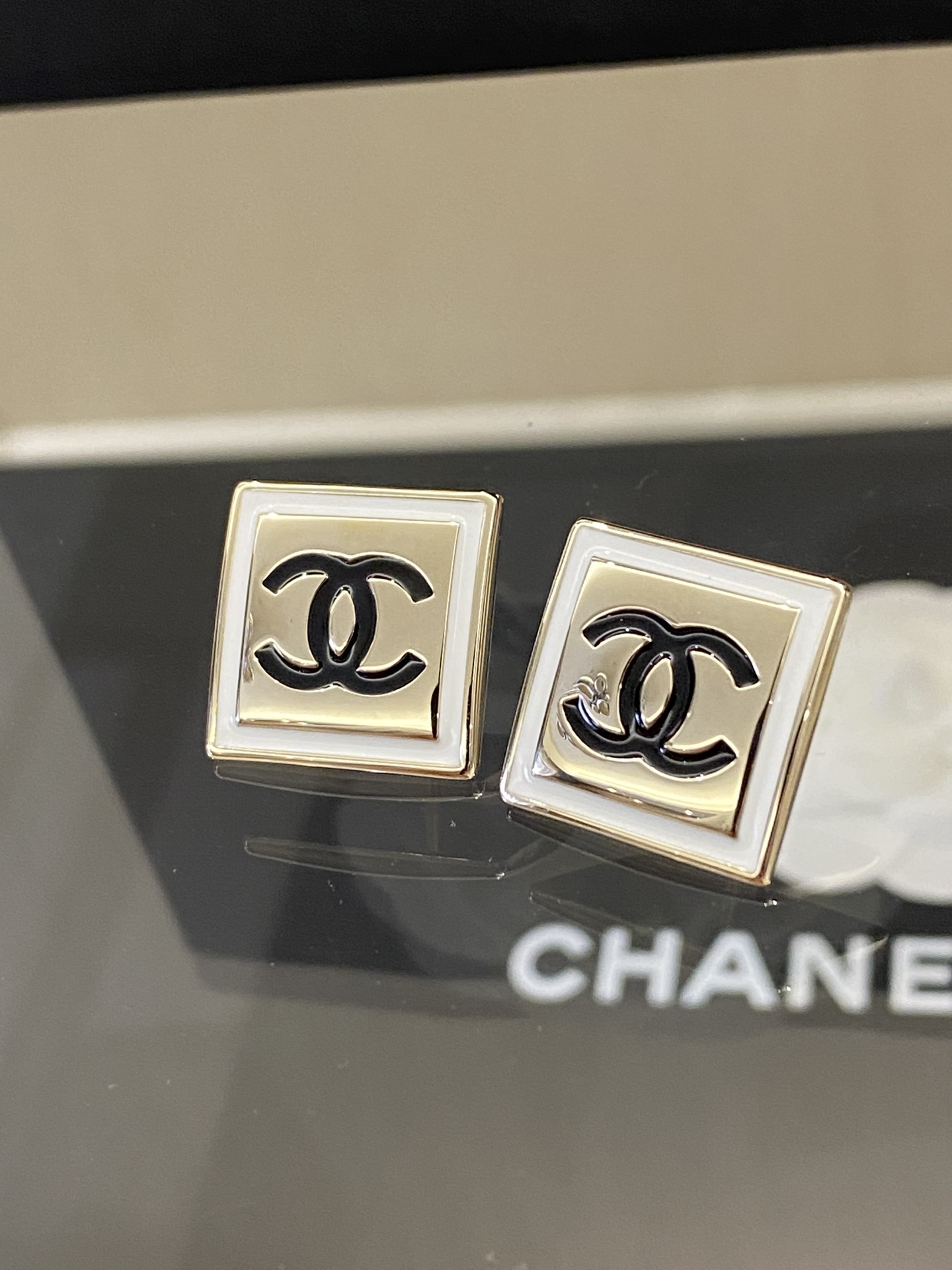 Chanel Earrings Black L